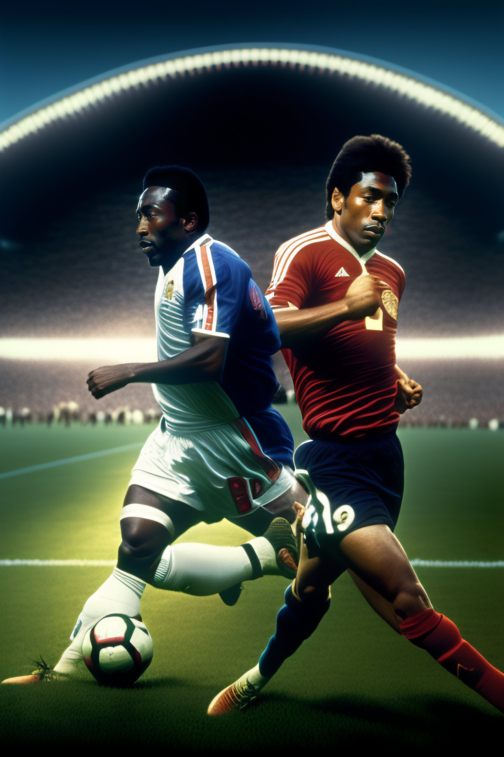 Lexica - Pele and Maradona in Heaven