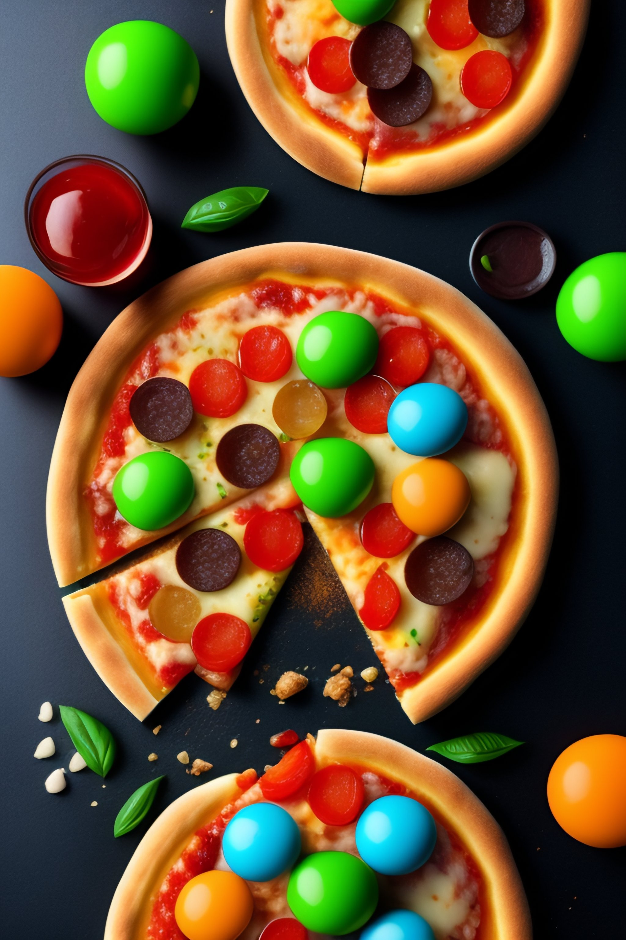 Lexica - Pizza with gum ball toppings