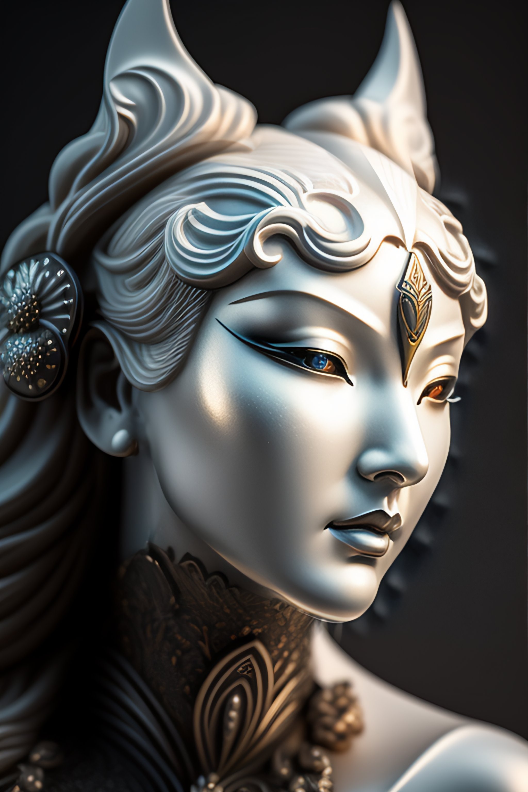 Lexica Highly detailed beautiful organic molding, art nouveau mask