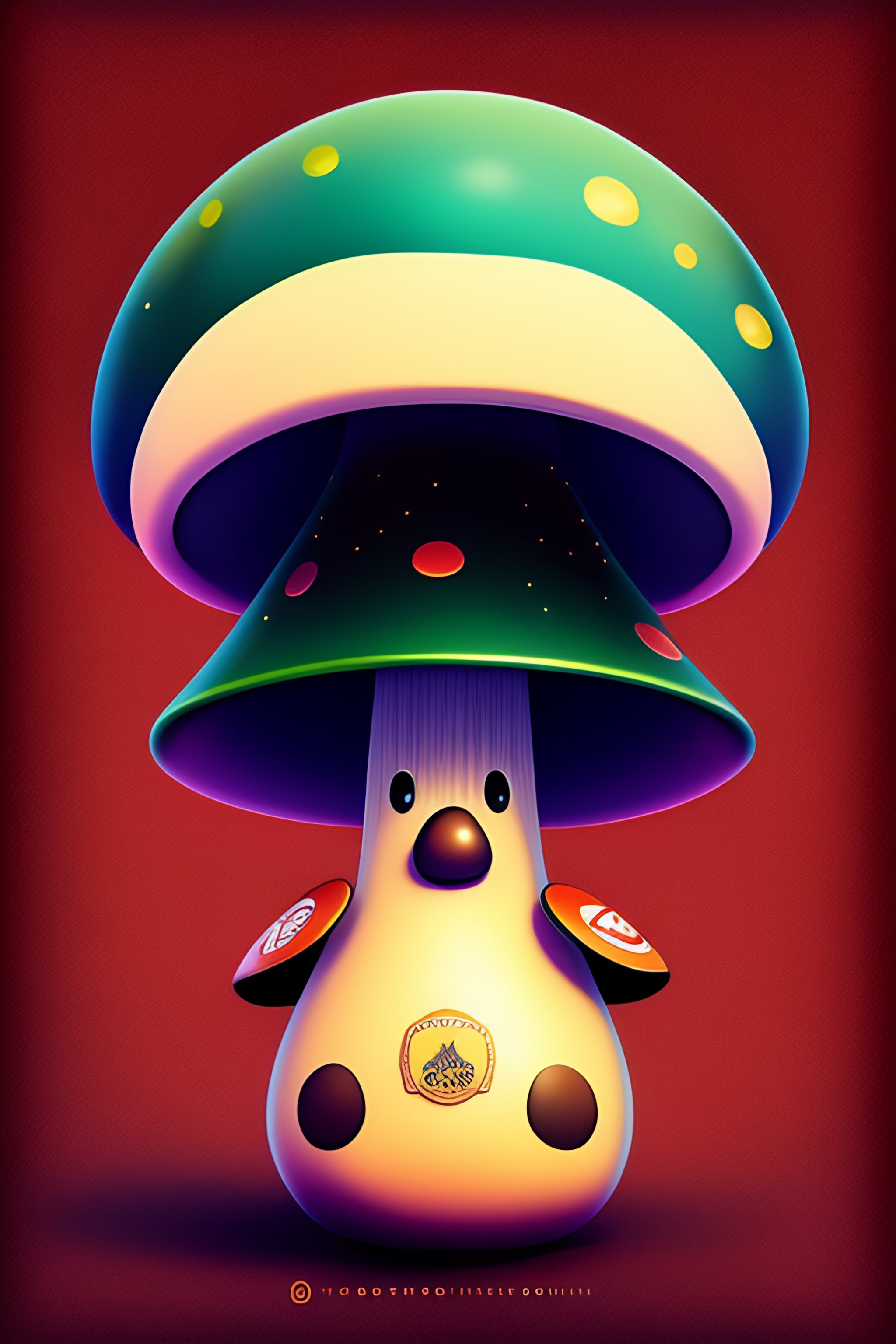 Lexica A sad and cute mushroom, anime style, cartoon, digital art