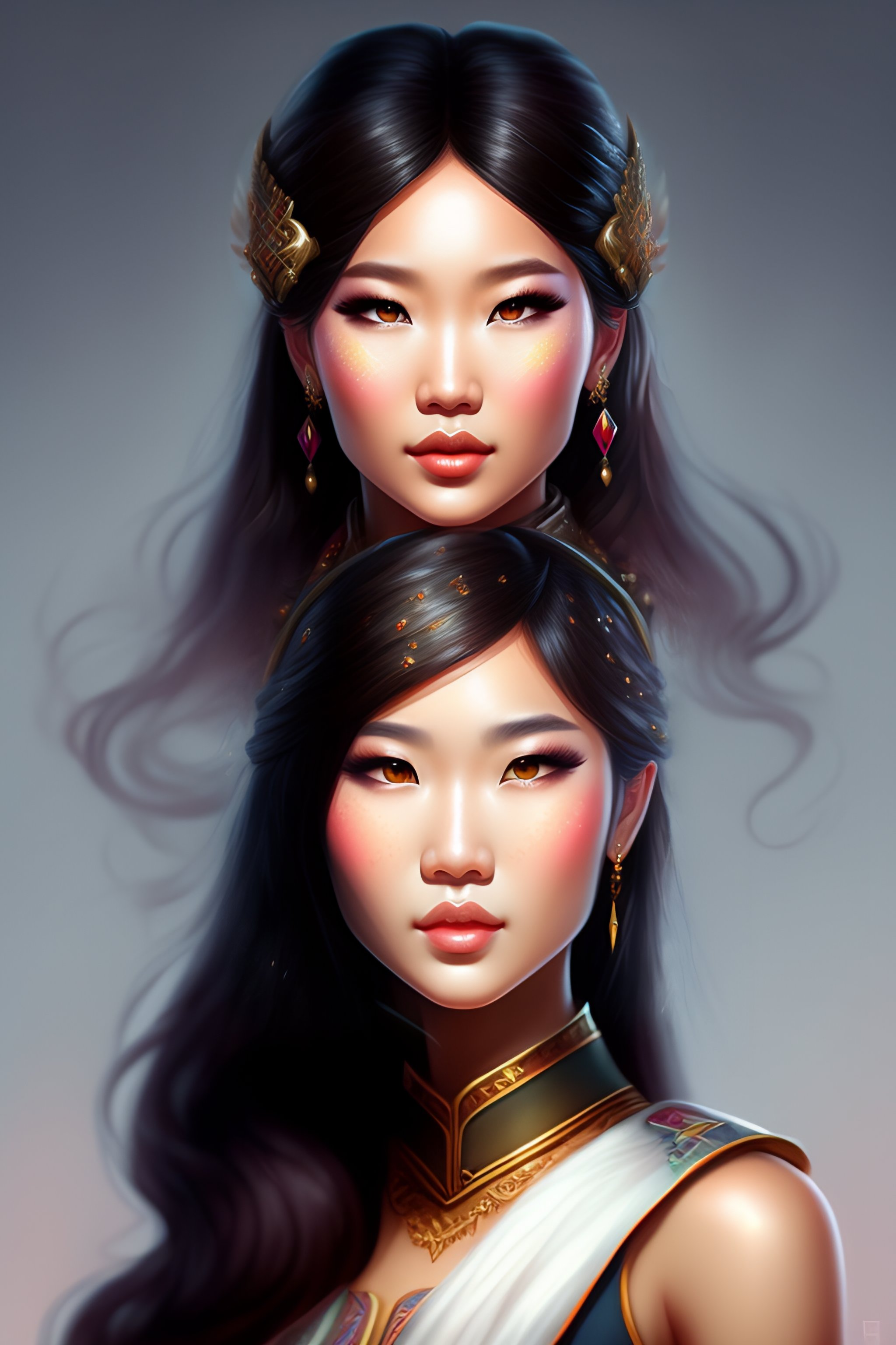 Lexica Fantasy Portrait Kazakh Girl Custom Character Art Dnd