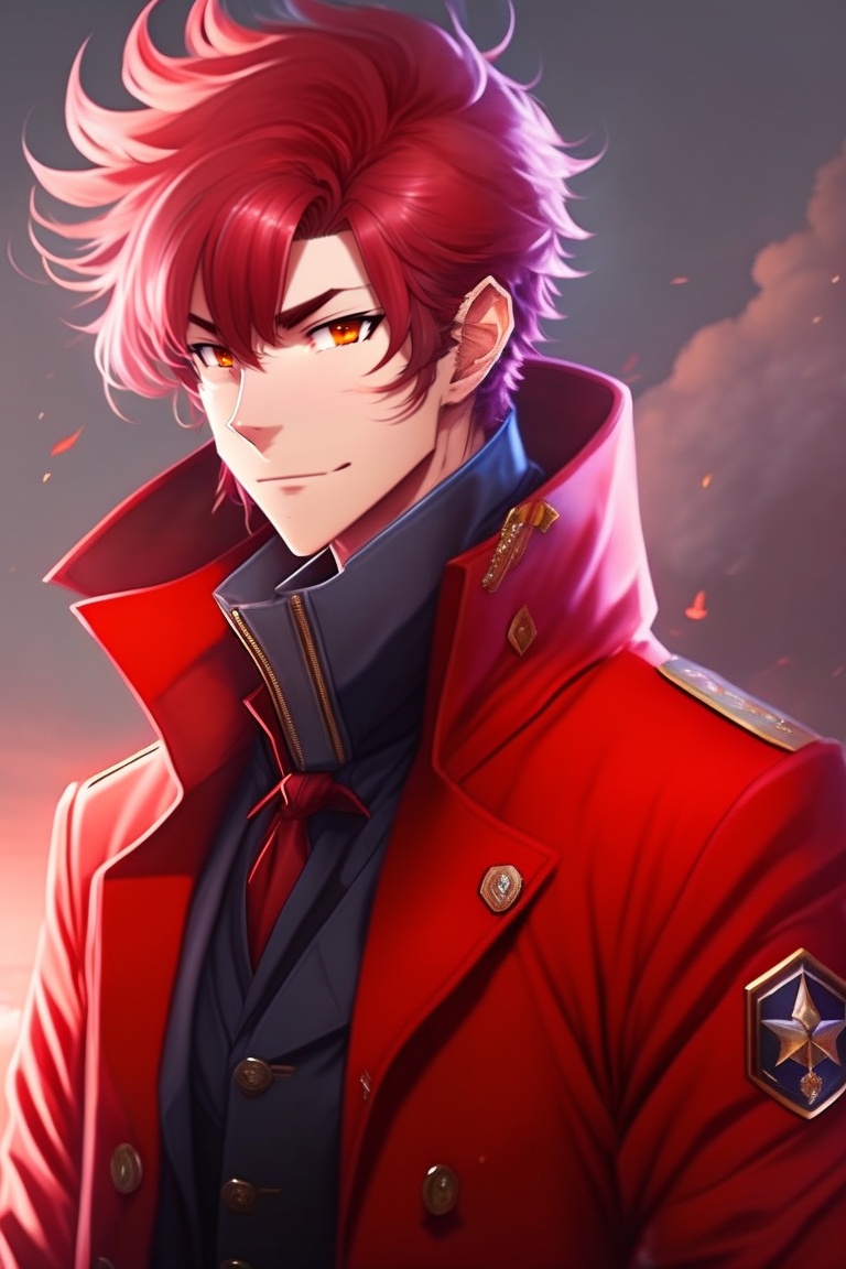 Lexica - Anime guy, 26 years old, red coat