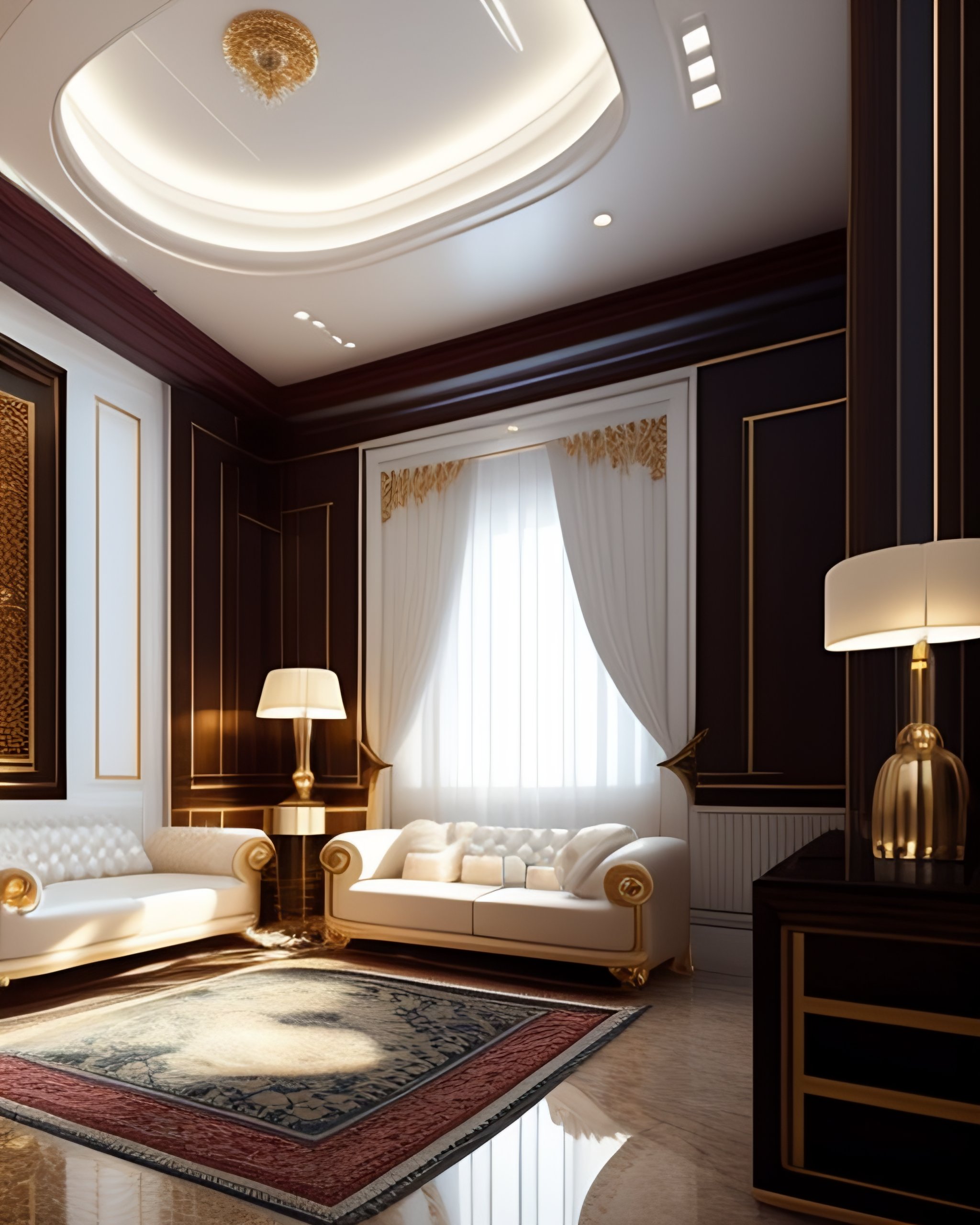 Lexica - White colour interior, drawing room