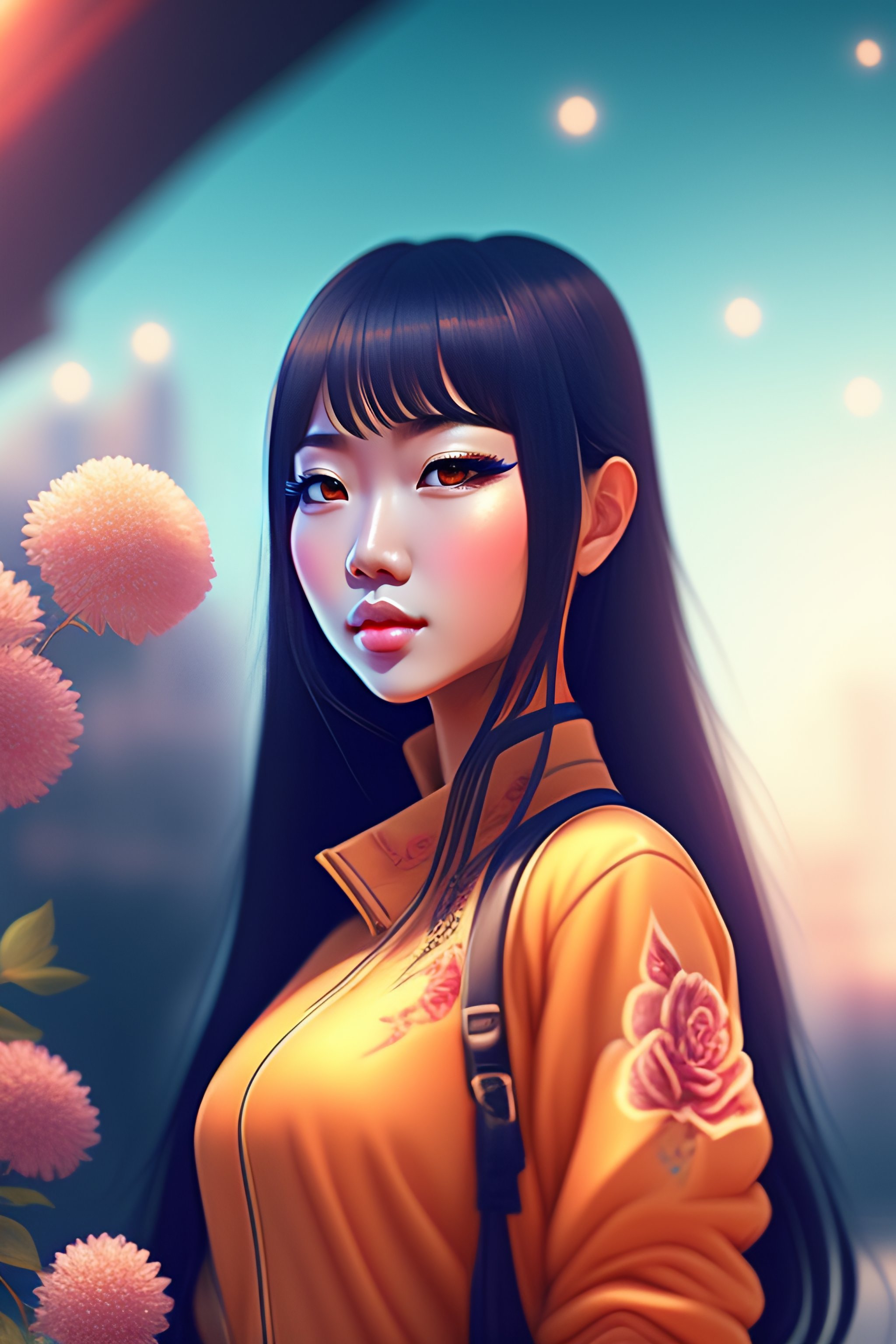 Lexica - Beautiful Asian girl full body anime style. Not dark background,  Realistic, Intricately detailed, Cinematic composition, Cinematic  lighting