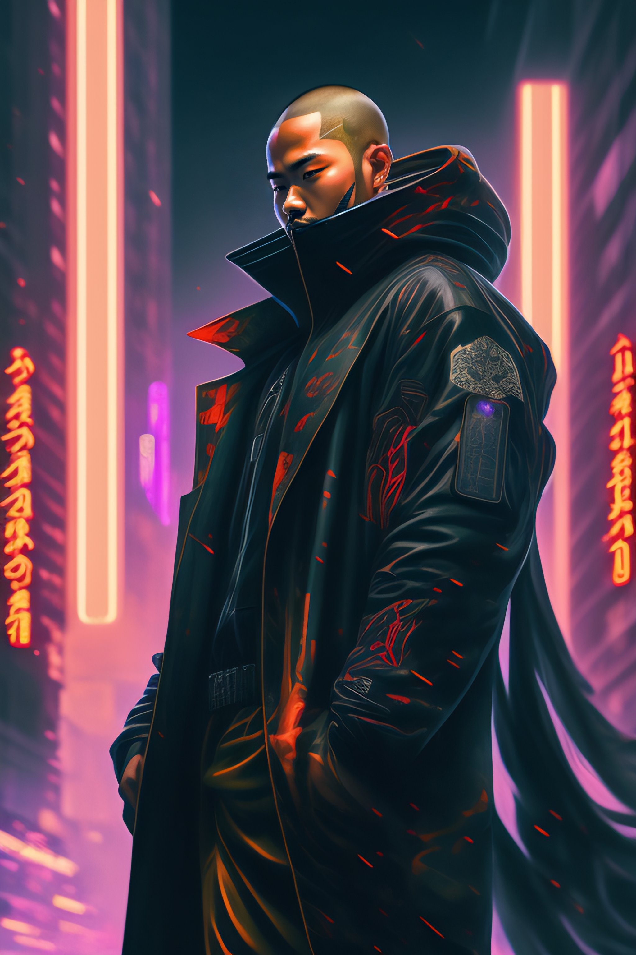 Lexica - A beautiful ukiyo painting of full body cyberpunk blade runner ...