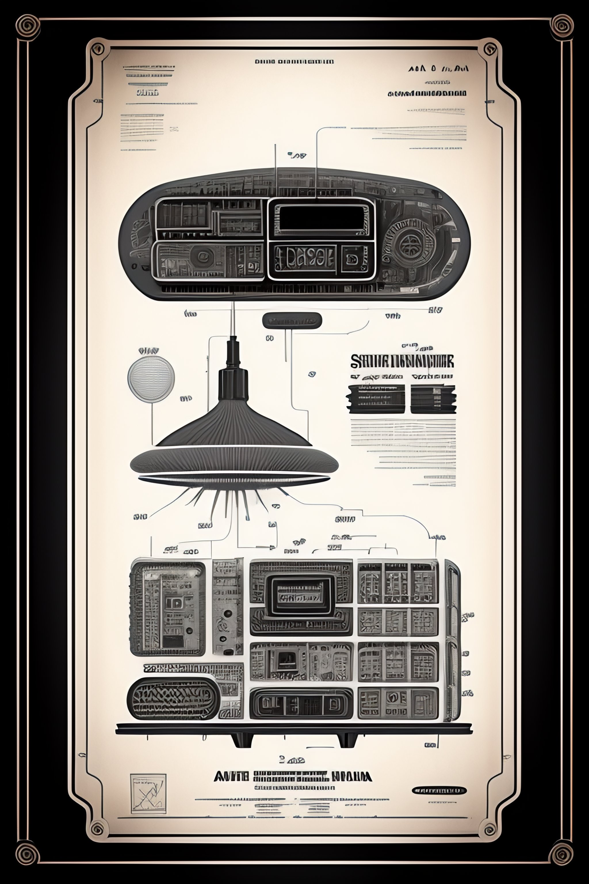 Lexica - A graphic design poster of the isometric detailed blueprint of ...