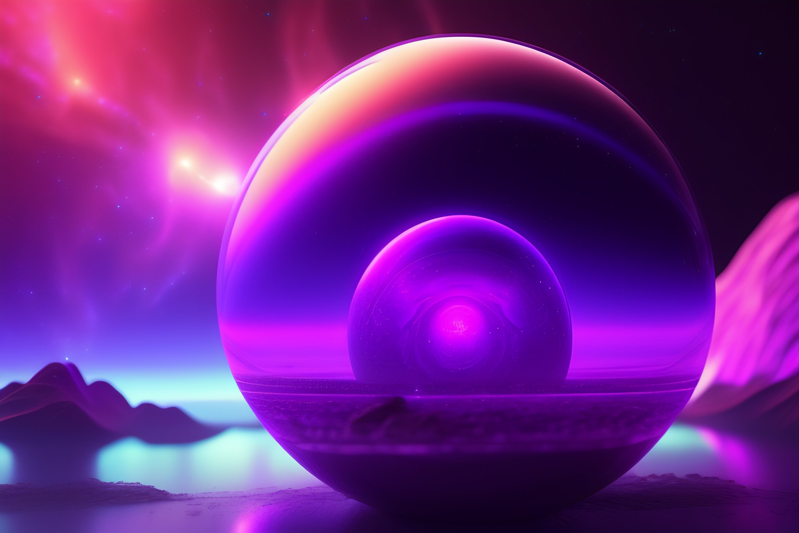 Lexica - Scifi Digital Art Wallpaper Purple Neon Thunder Translucent ...