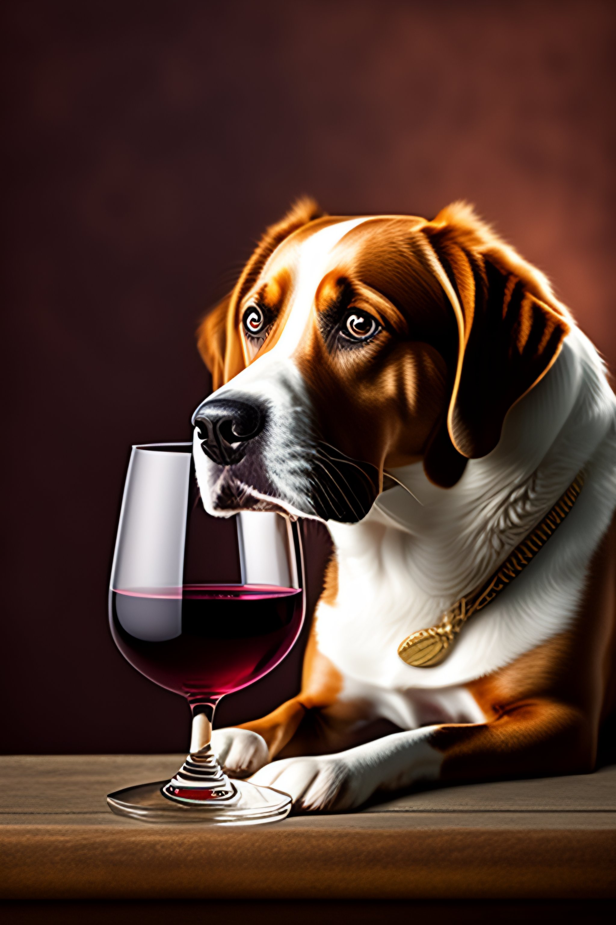 Lexica Dog drinking wine