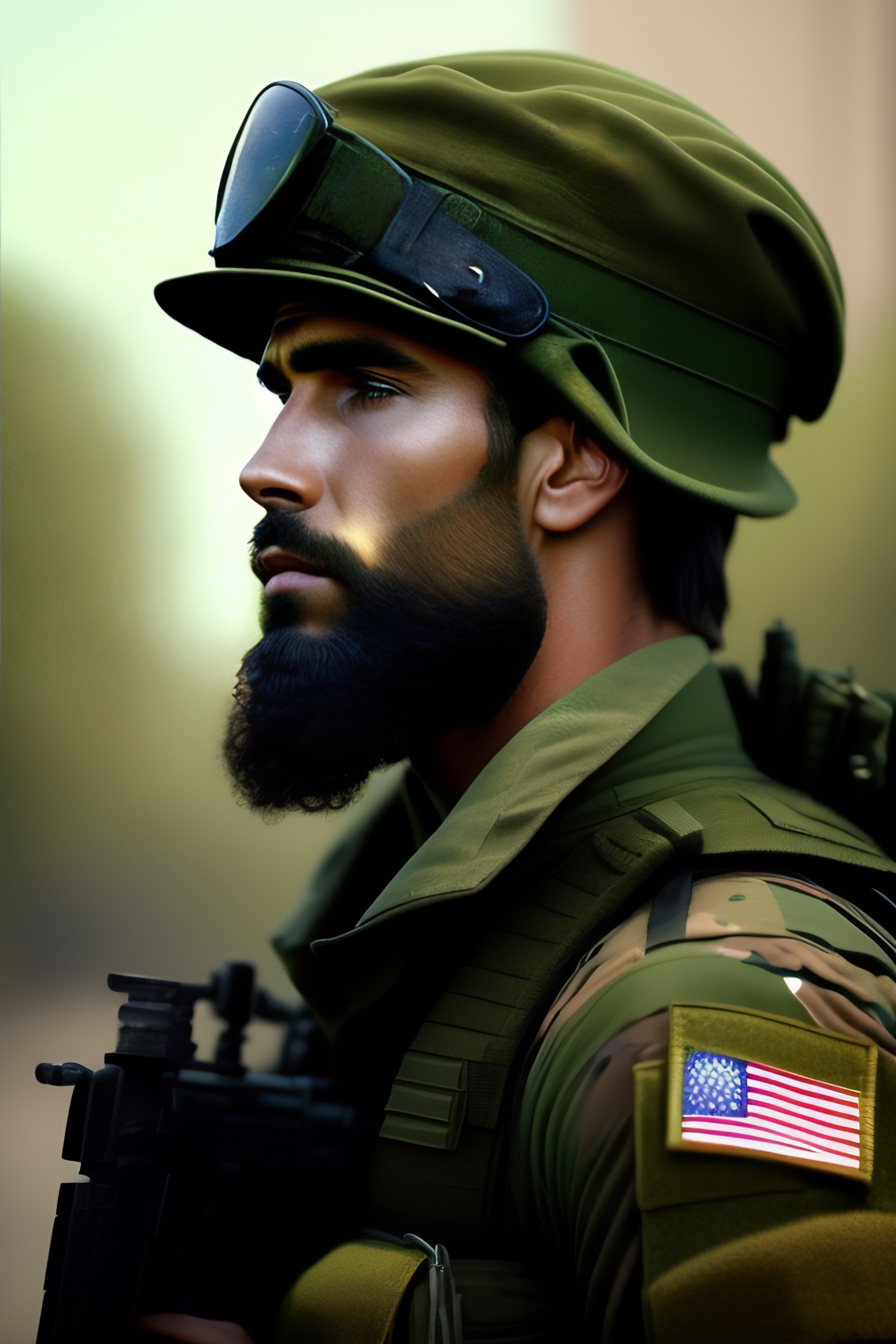 Lexica - Green beret, american soldier, deviant art, beard