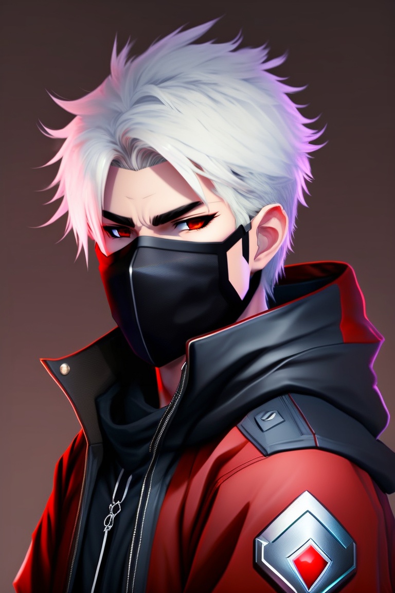 anime male ninja with white hair