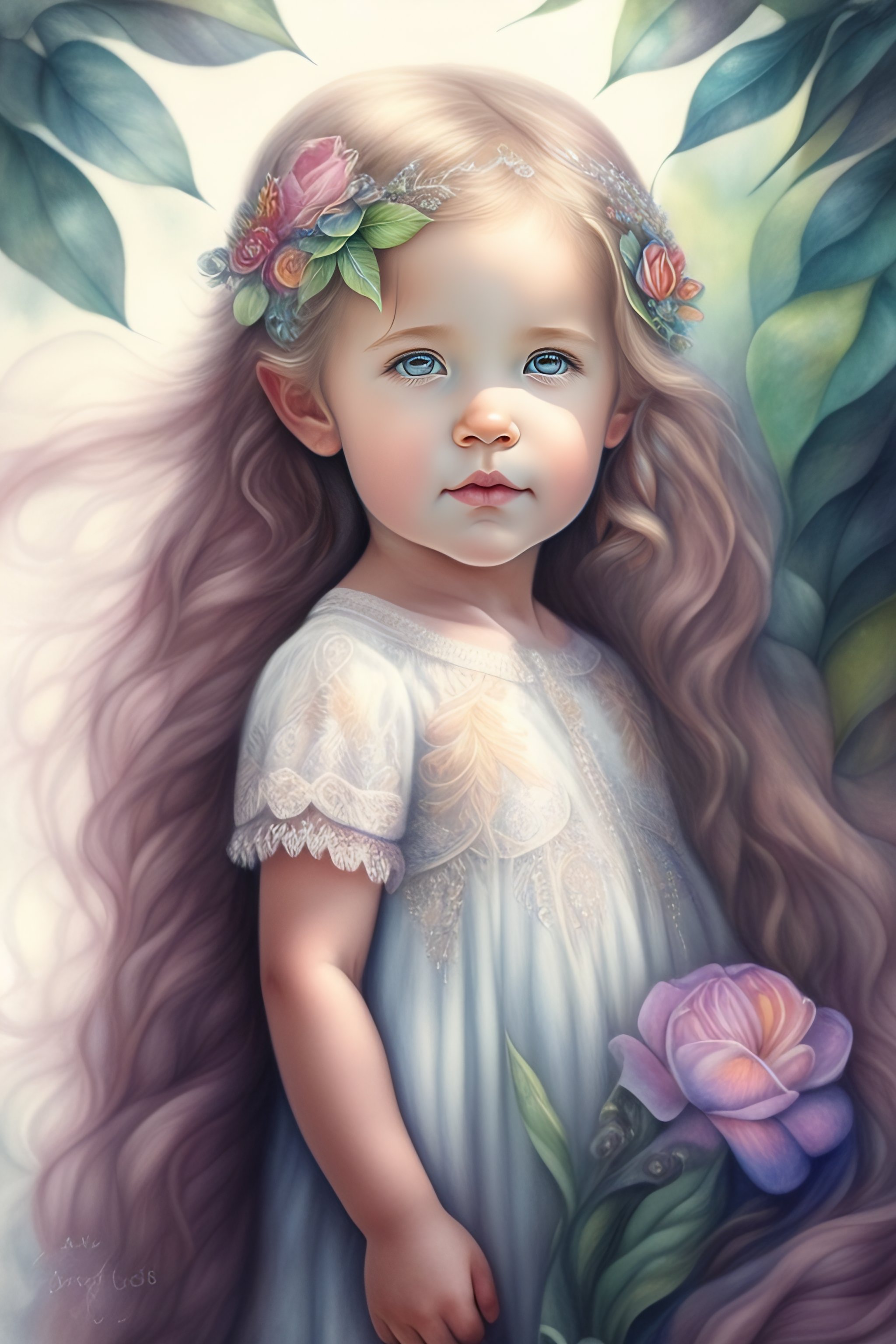 Lexica - Full figure pencil drawing 2ears toddler berryspring fairy ...