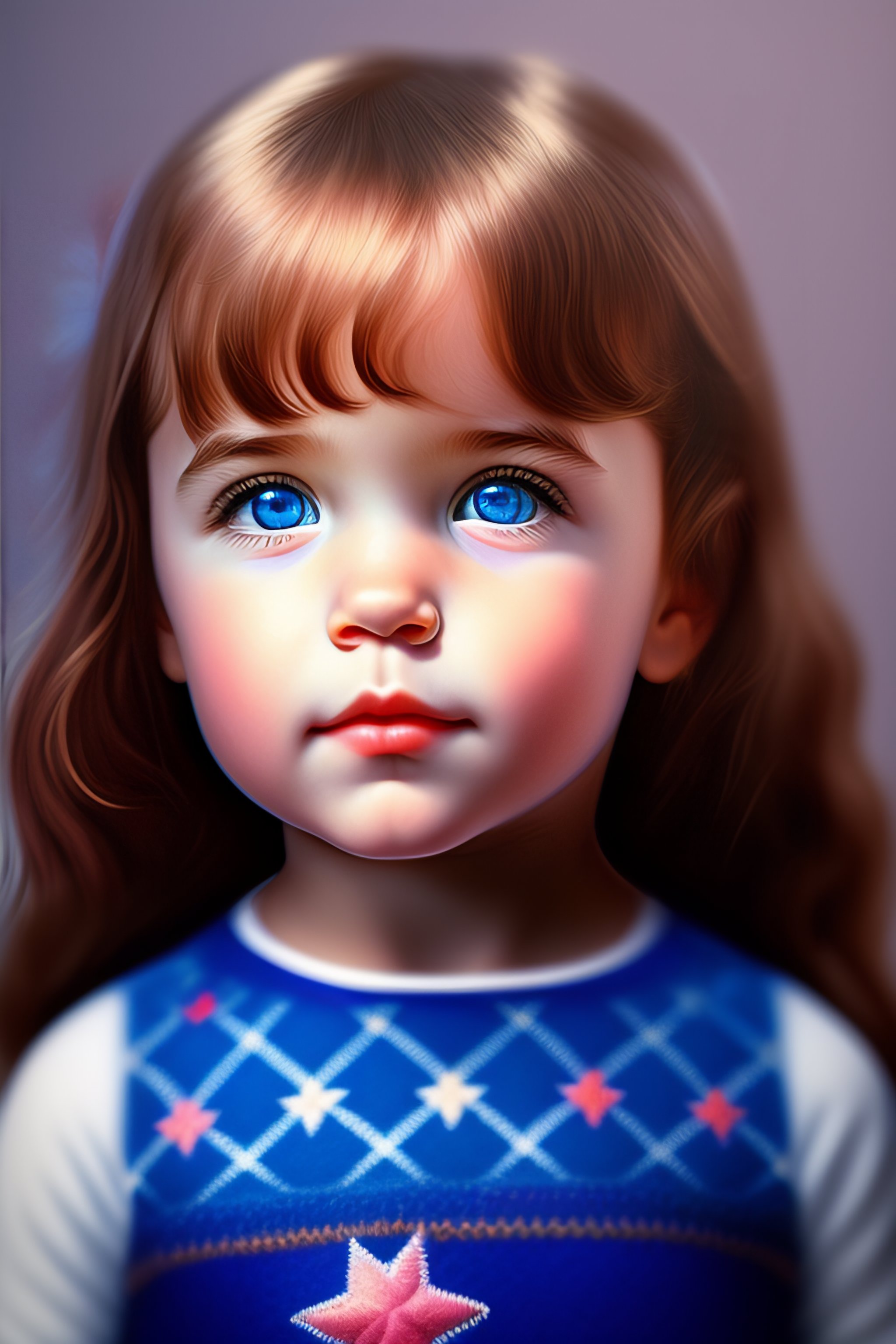 Lexica - Little girl, realistic, cute, modern, 3D, blue eyes