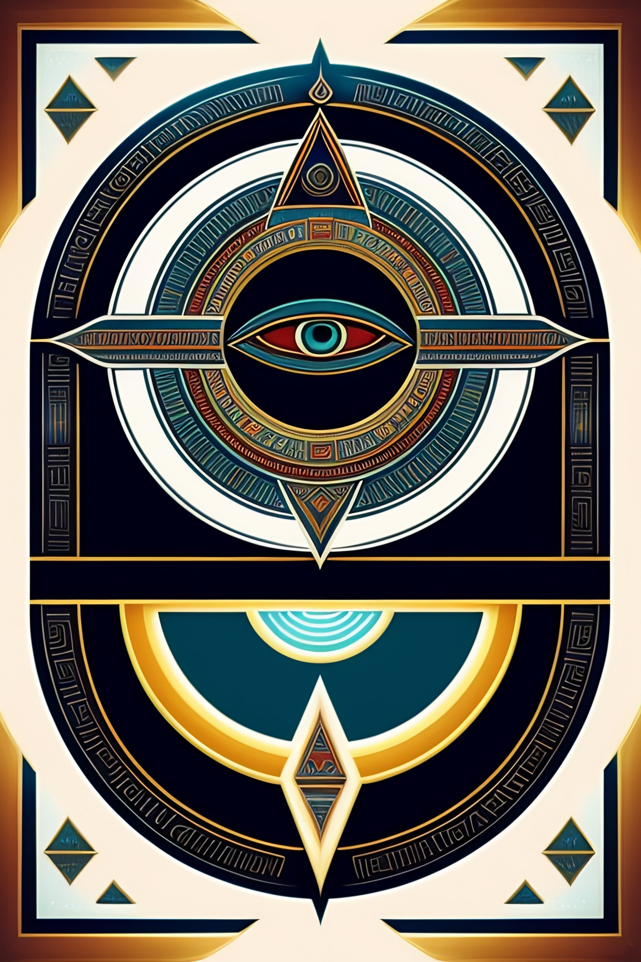 Lexica - 2d geometric egyptian eye god , white backgound