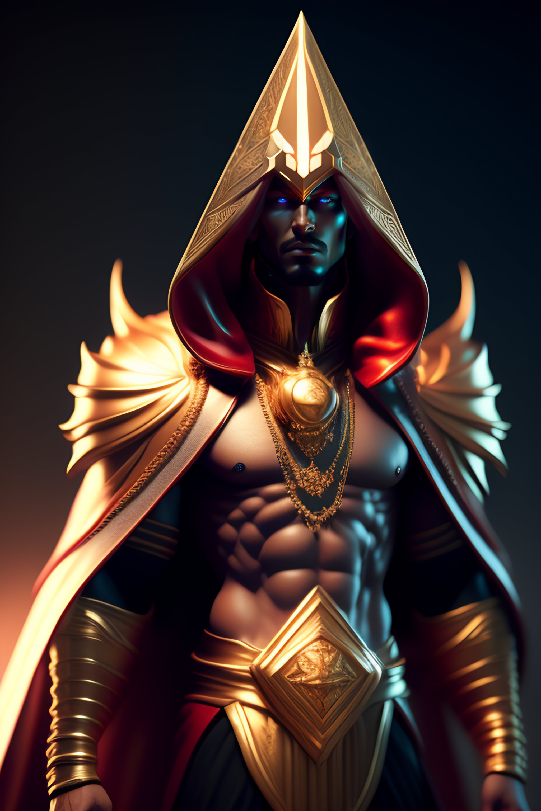 Lexica - A digital art of demon man with a pyramid head by artgerm and ...