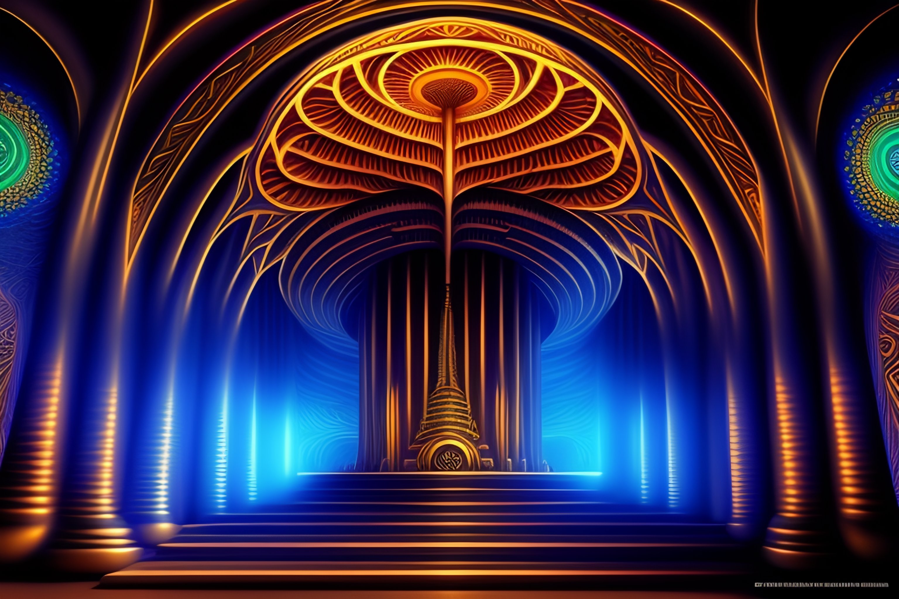 Lexica - Magic mushroom temple in the style of H.R. Giger,alex grey