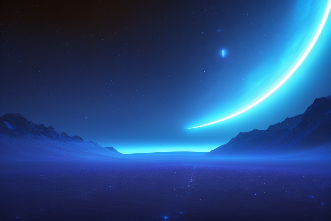 Lexica - Dark blue sci-fi background, non-detailed, night sky and stars