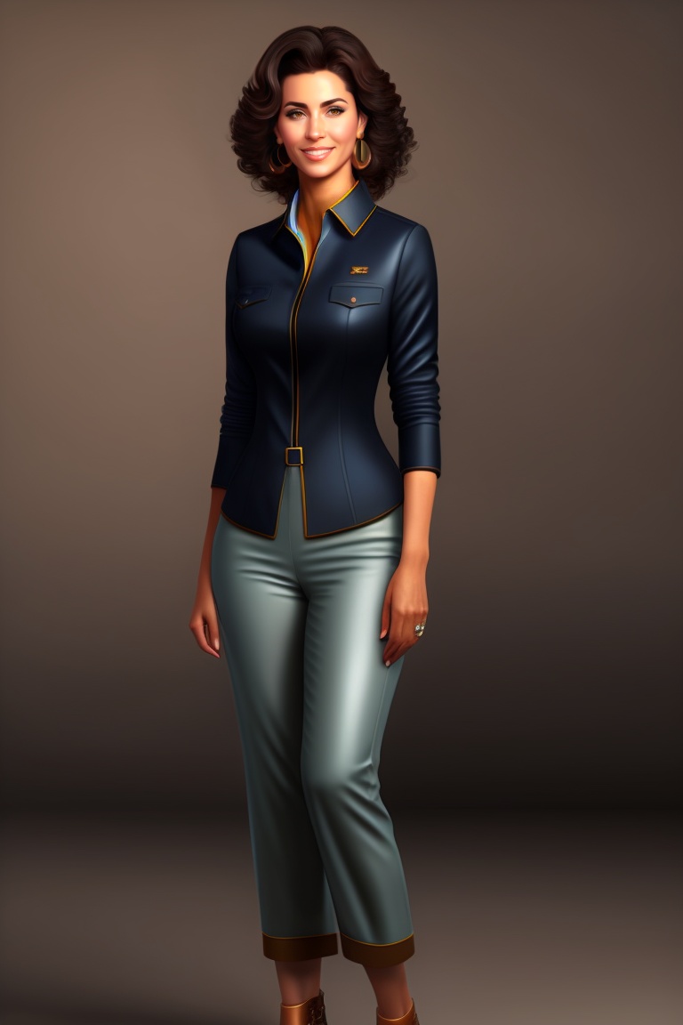 Lexica A realistic full body portrait of a women, age 35, moroccan ancestry, short of statue