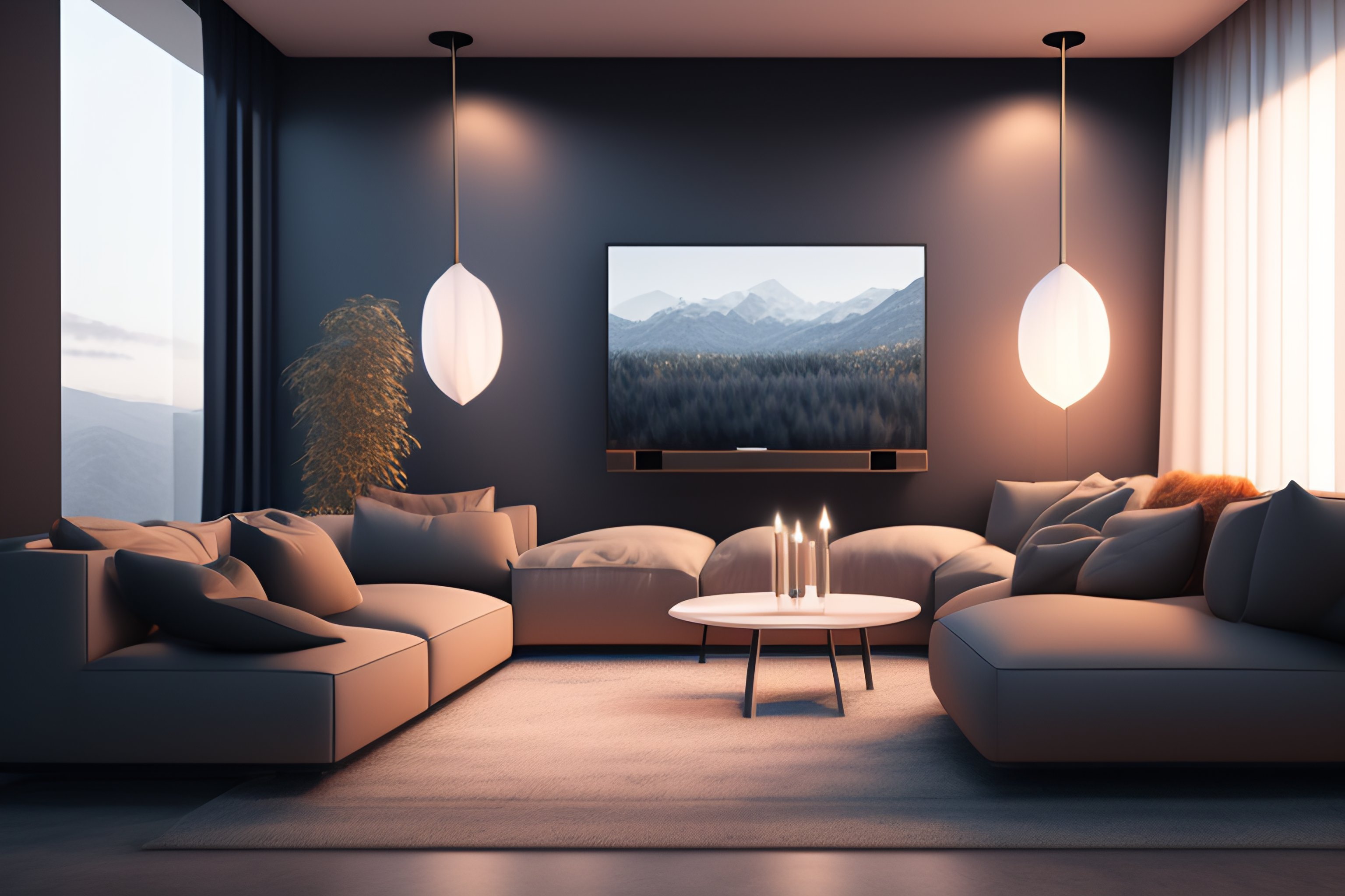 Lexica - Modern home design interior, living room with couches, luxury ...