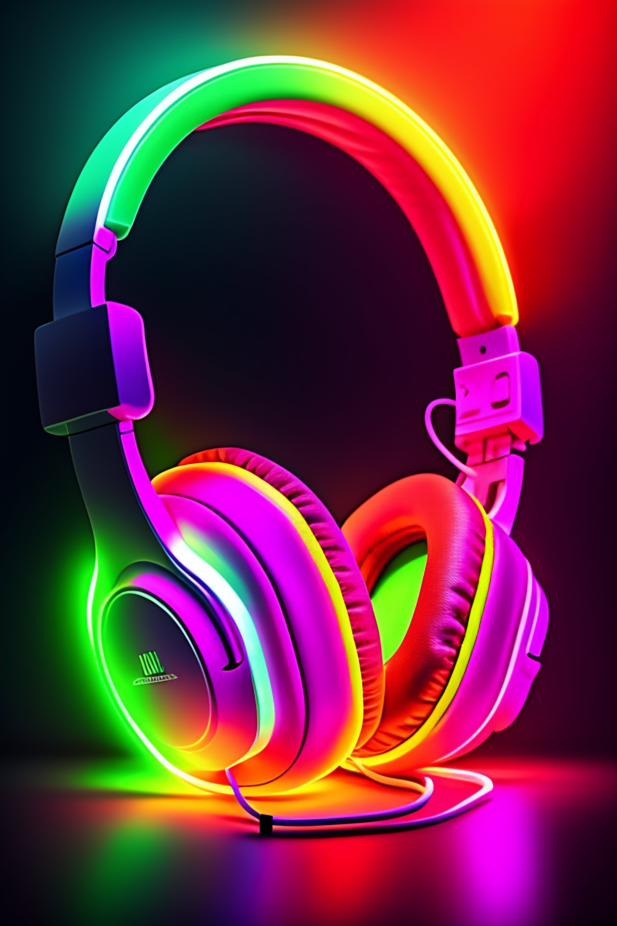 neon dj headphones