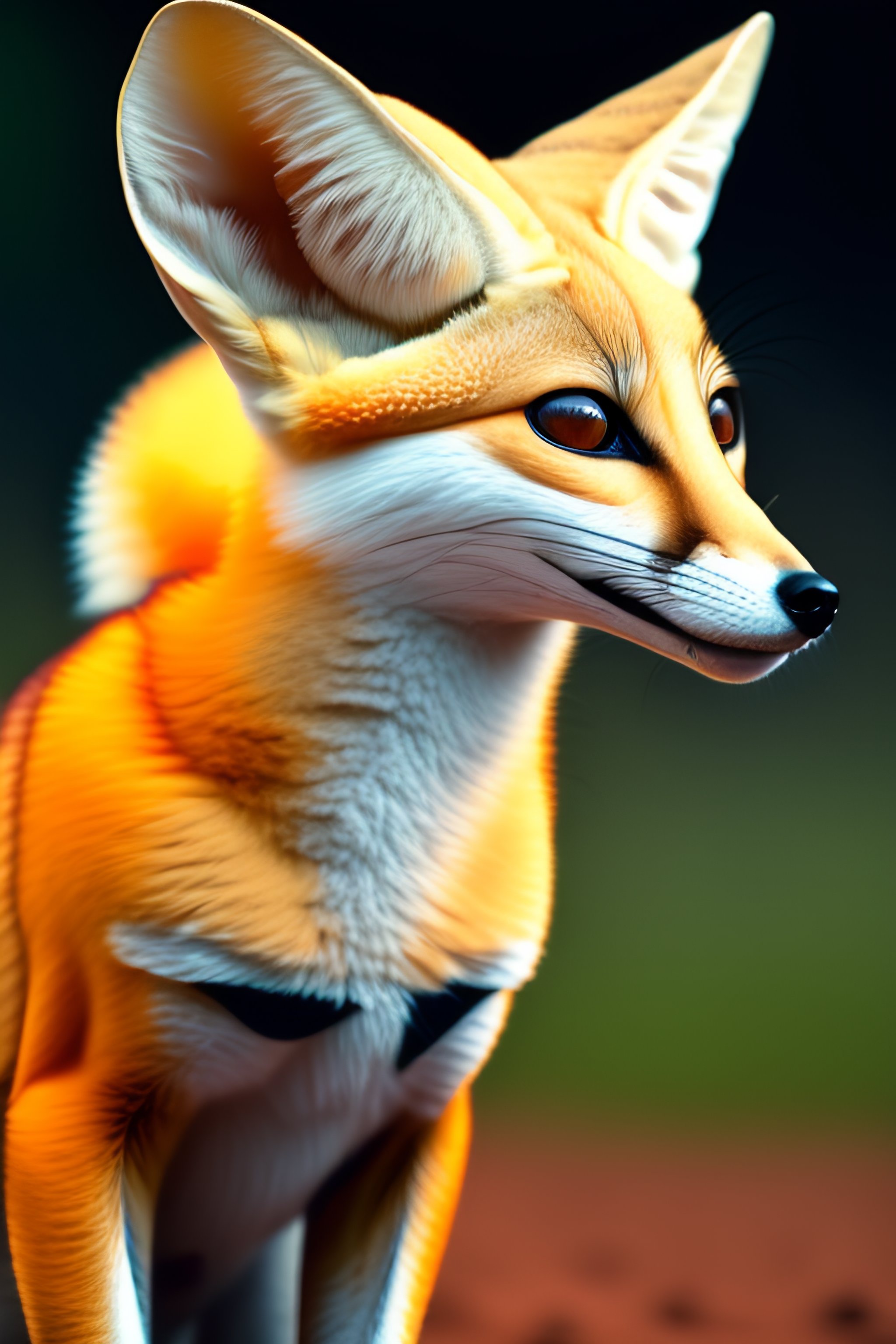 Lexica - Fennec fox , orange , football player , as human