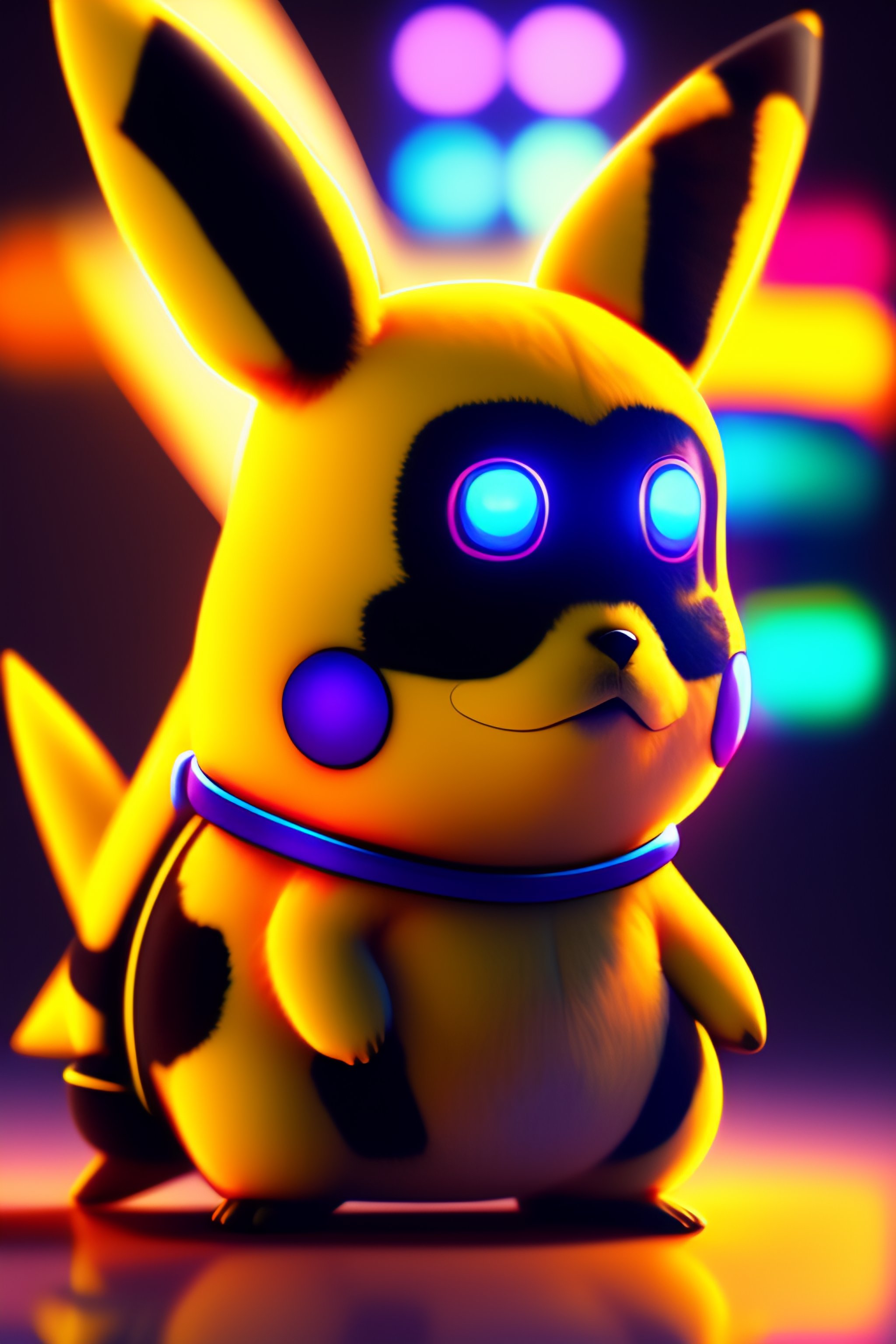 Lexica - 2d cartoon style pikachu with cyberpunk helmet, shoots yellow ...