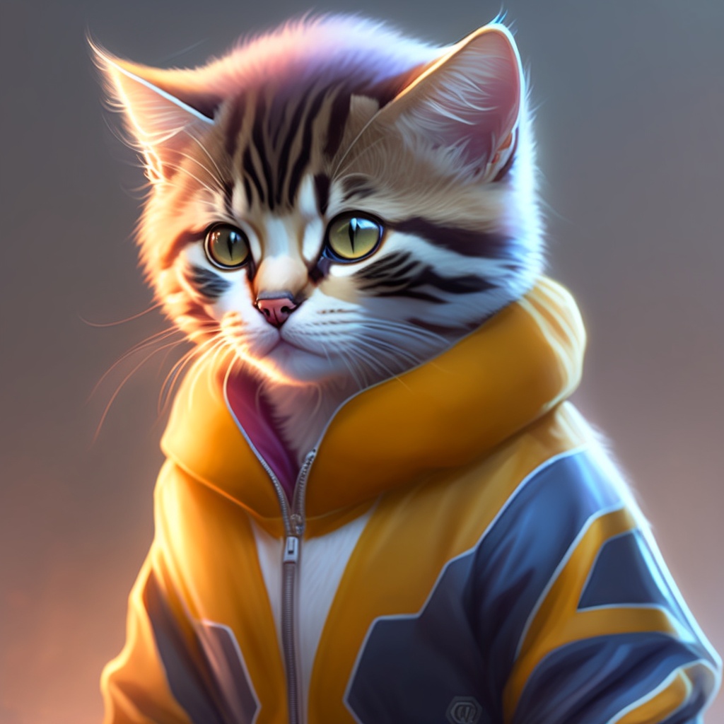 Lexica Cats , A real sporty kitten in tracksuits, artstation