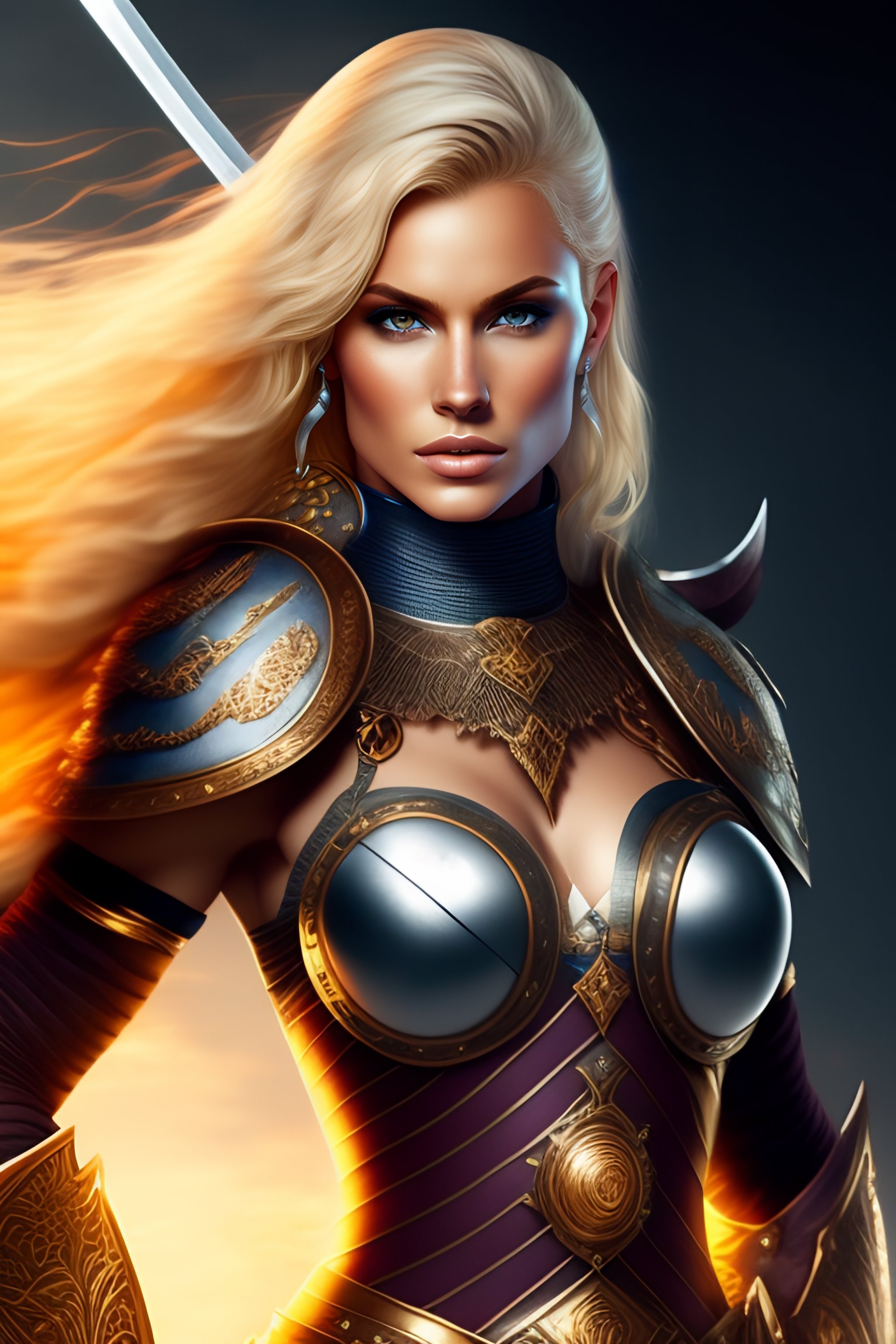 lexica-womem-warrior-short-hair-blonde-long-sword-full-body-fantasy