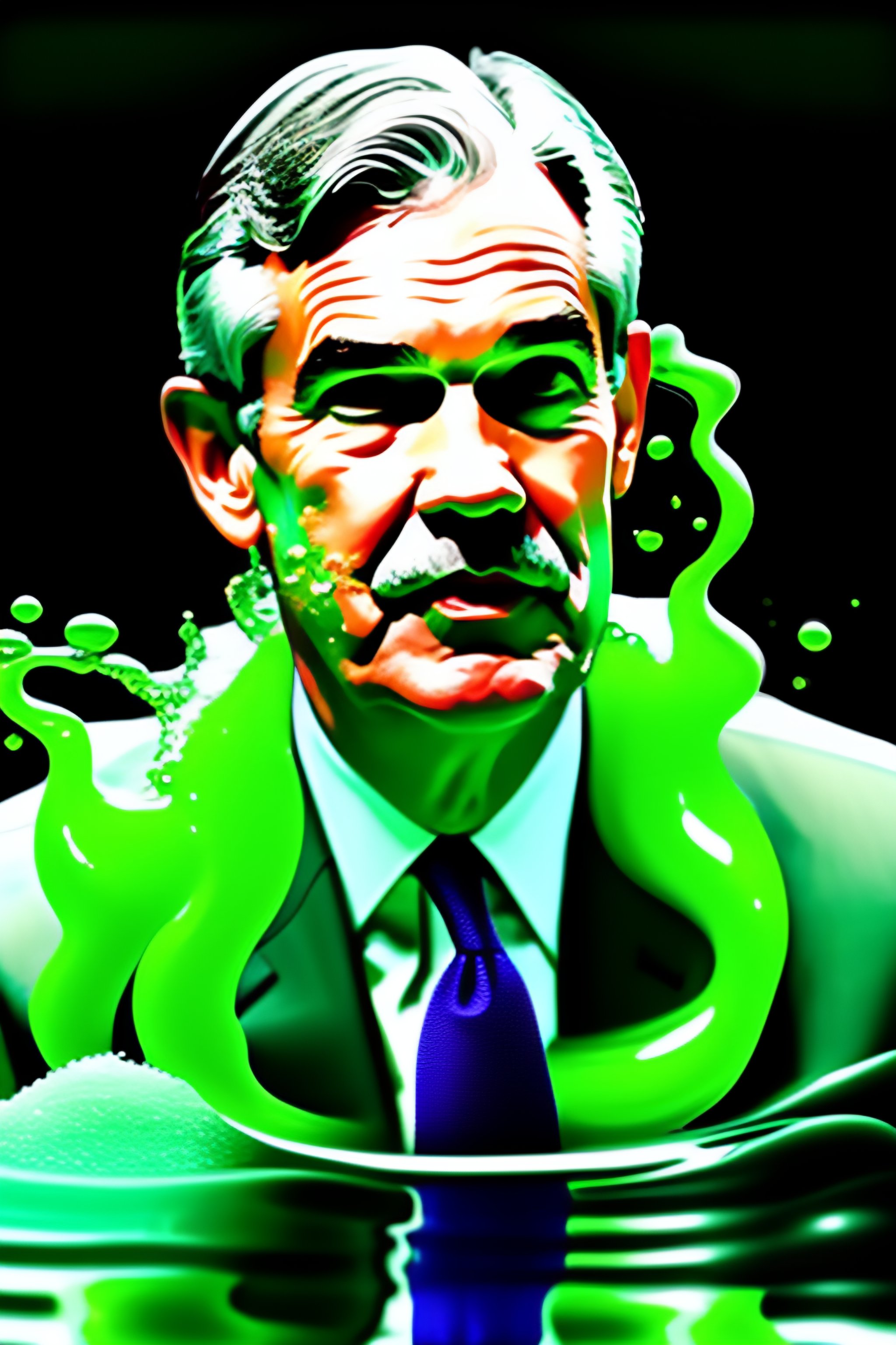 Lexica - Jerome Powell swimming in green slime river