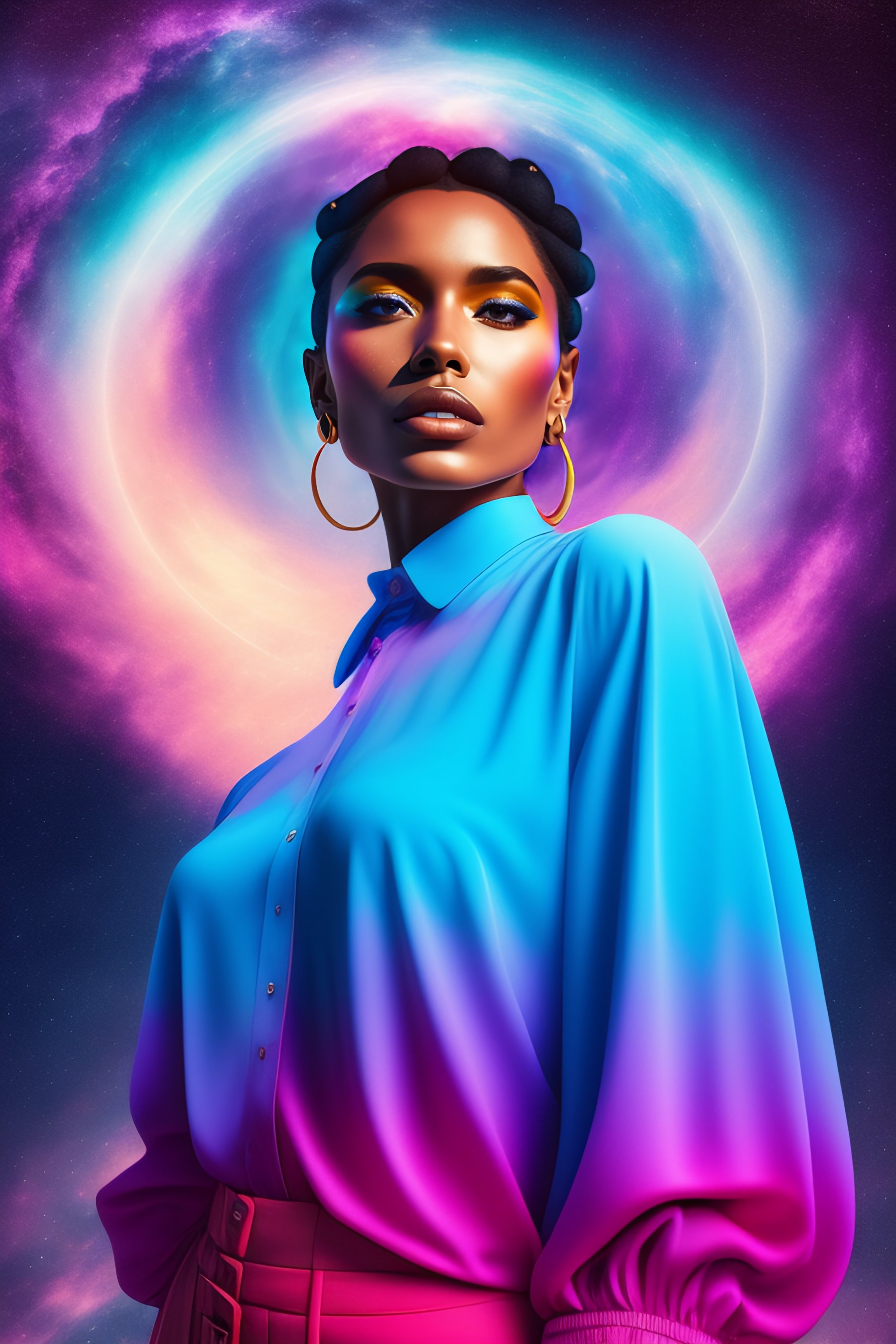 Lexica A blue and pink shirt with stars