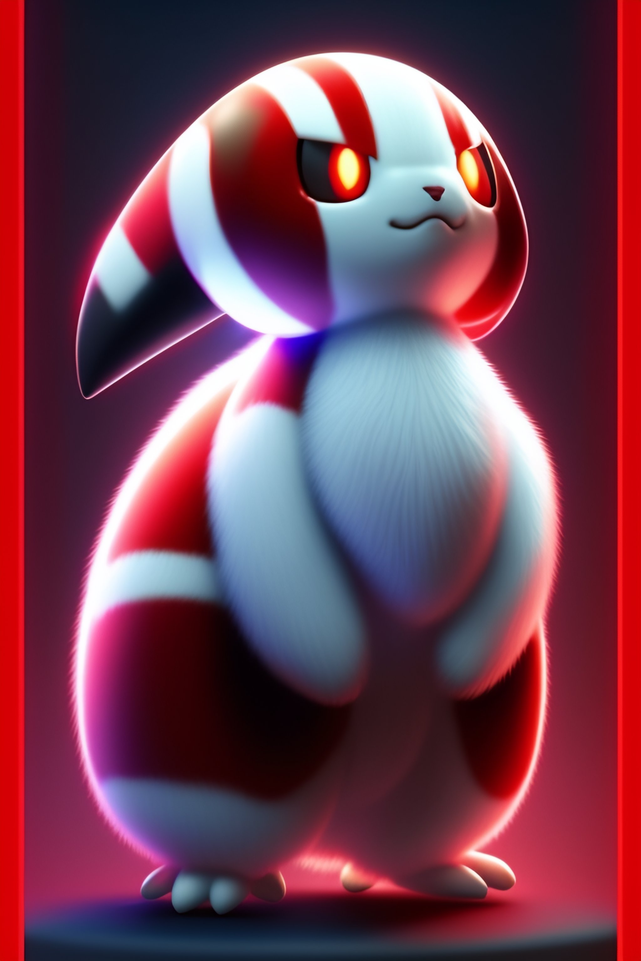 Lexica - A ghost type pokemon with red stripes and looking evil