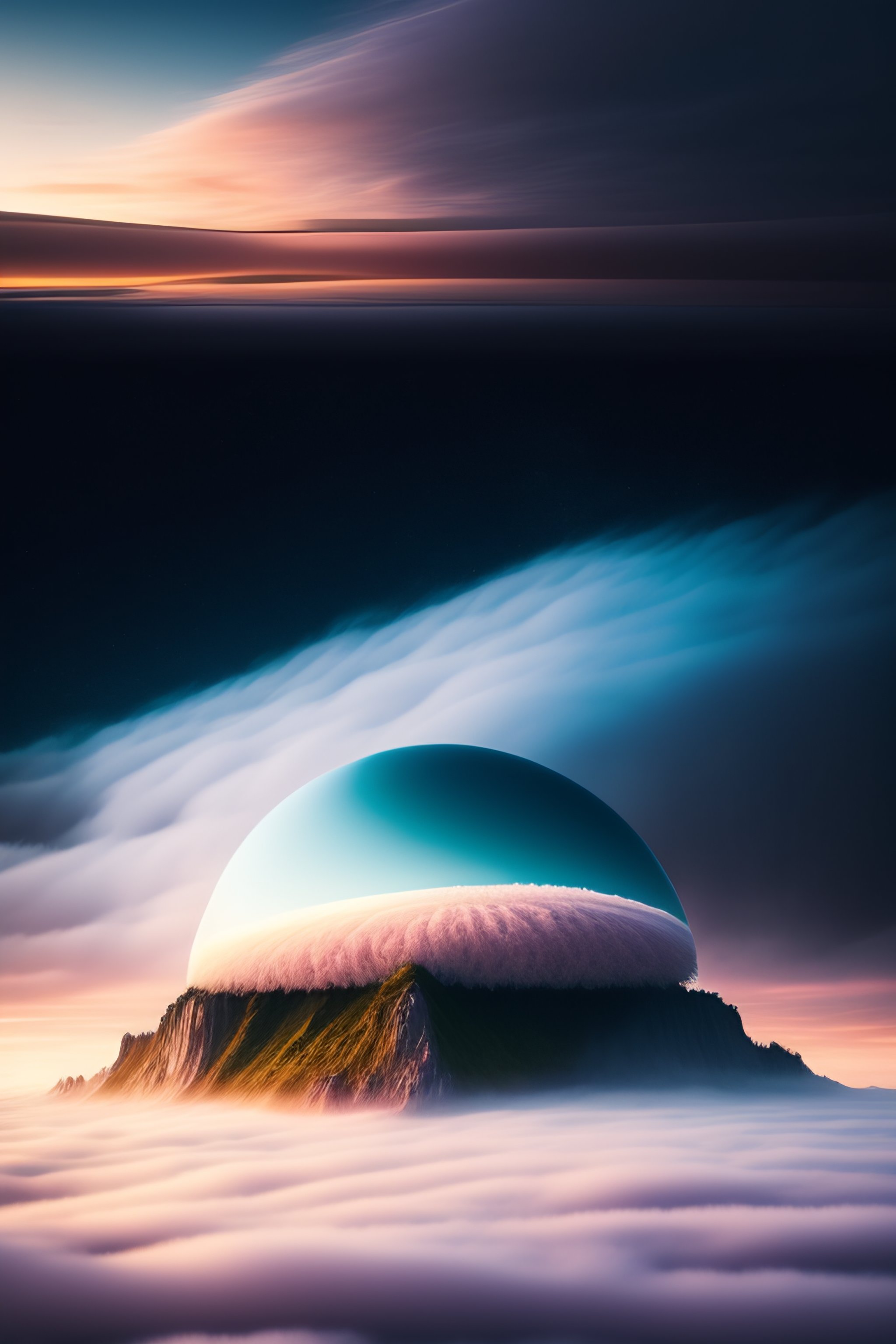 Lexica - "A surreal landscape where the sky is filled with floating ...