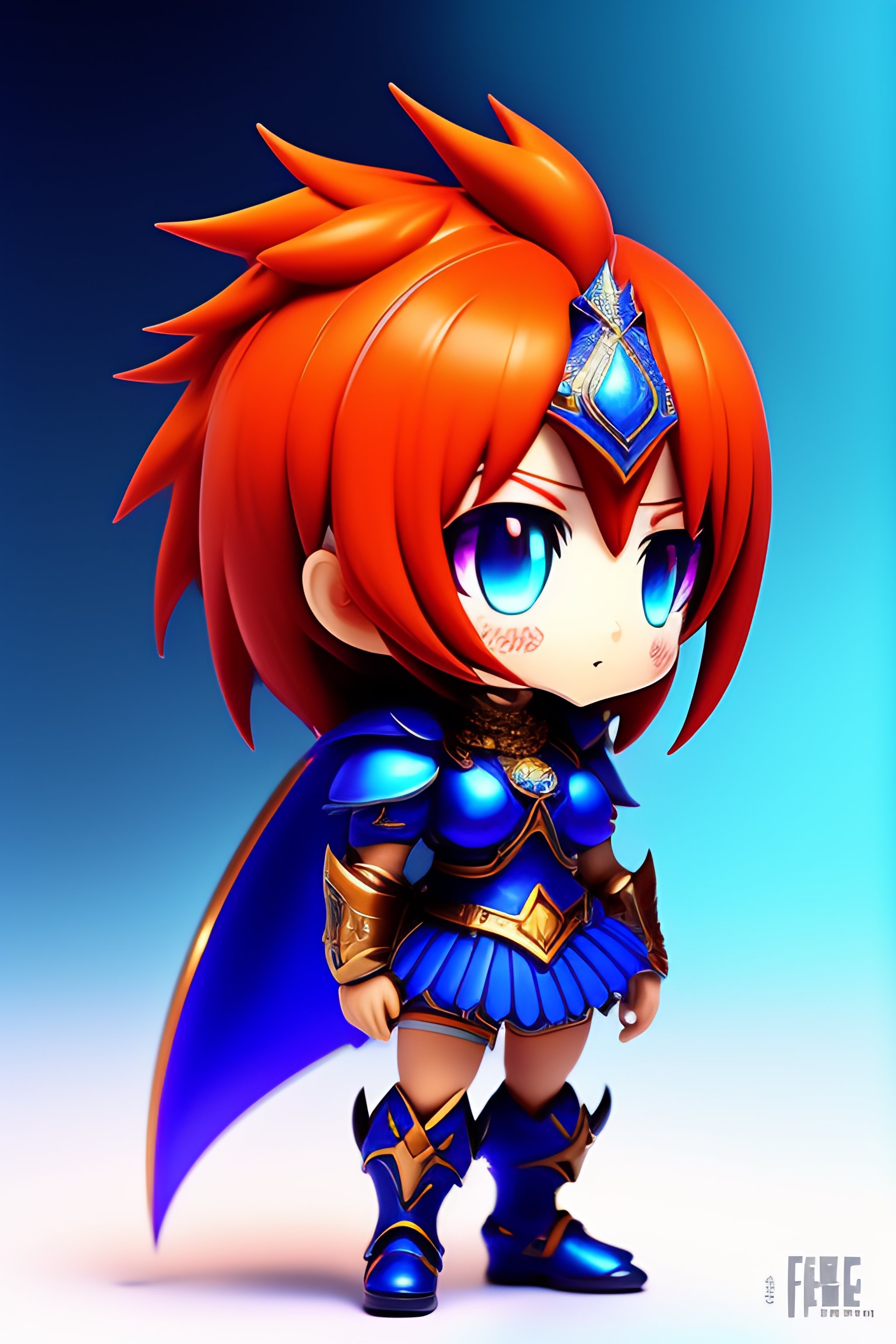 Lexica - A blue fenix, in the style of anime chibi version femele