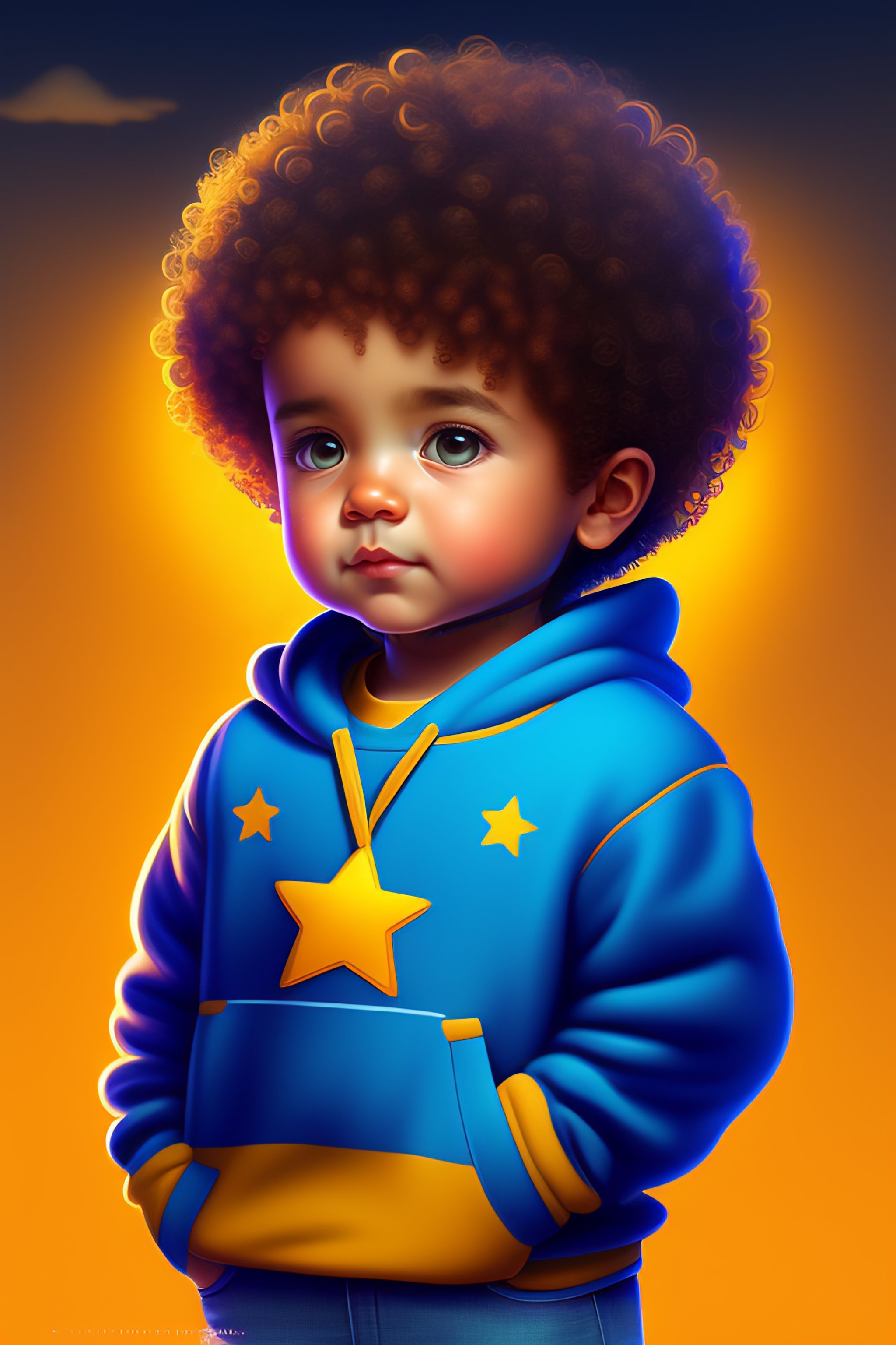 Baby Clipart-cartoon baby boy with a blue shirt and brown hair