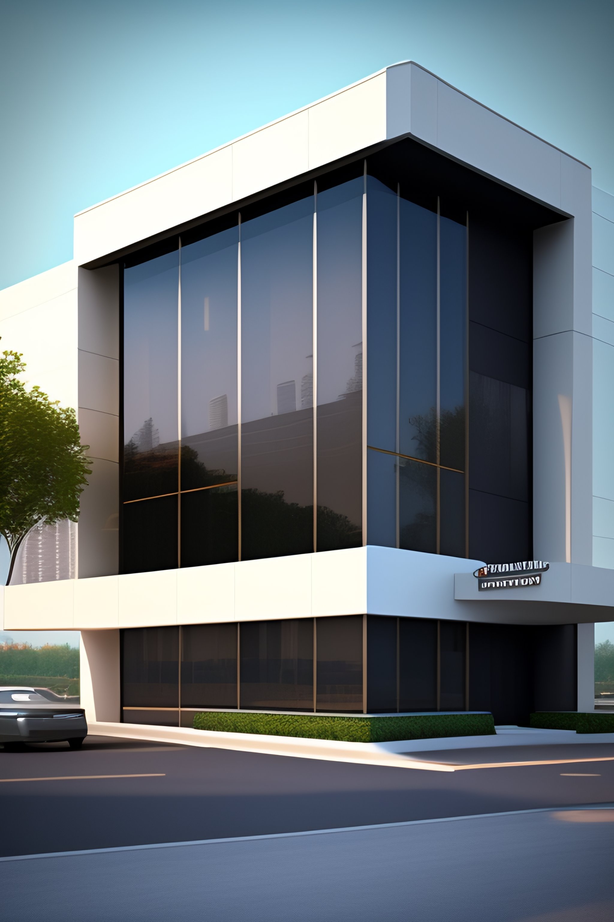 Lexica - Generic office building front view exterior