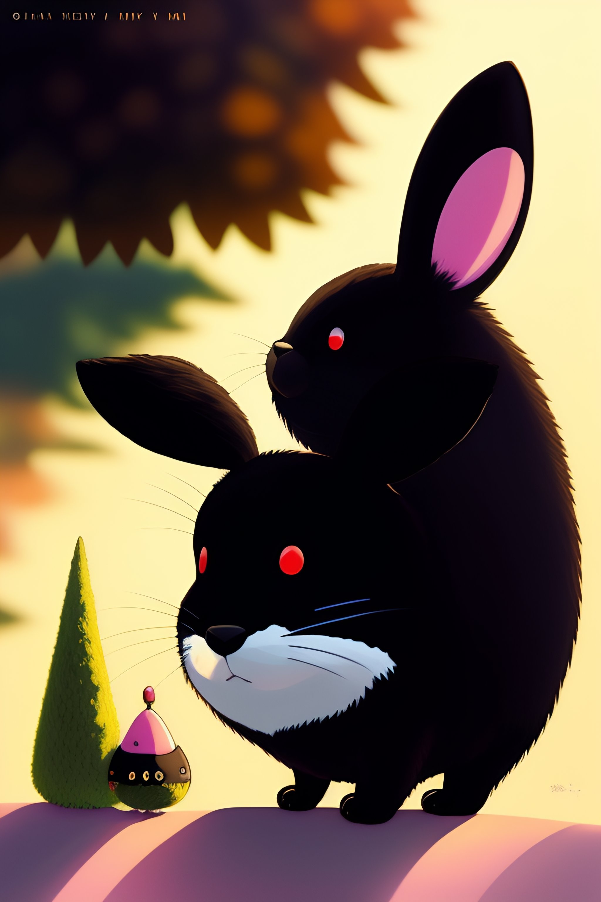 Lexica - Black rabbit in the style of the anime 