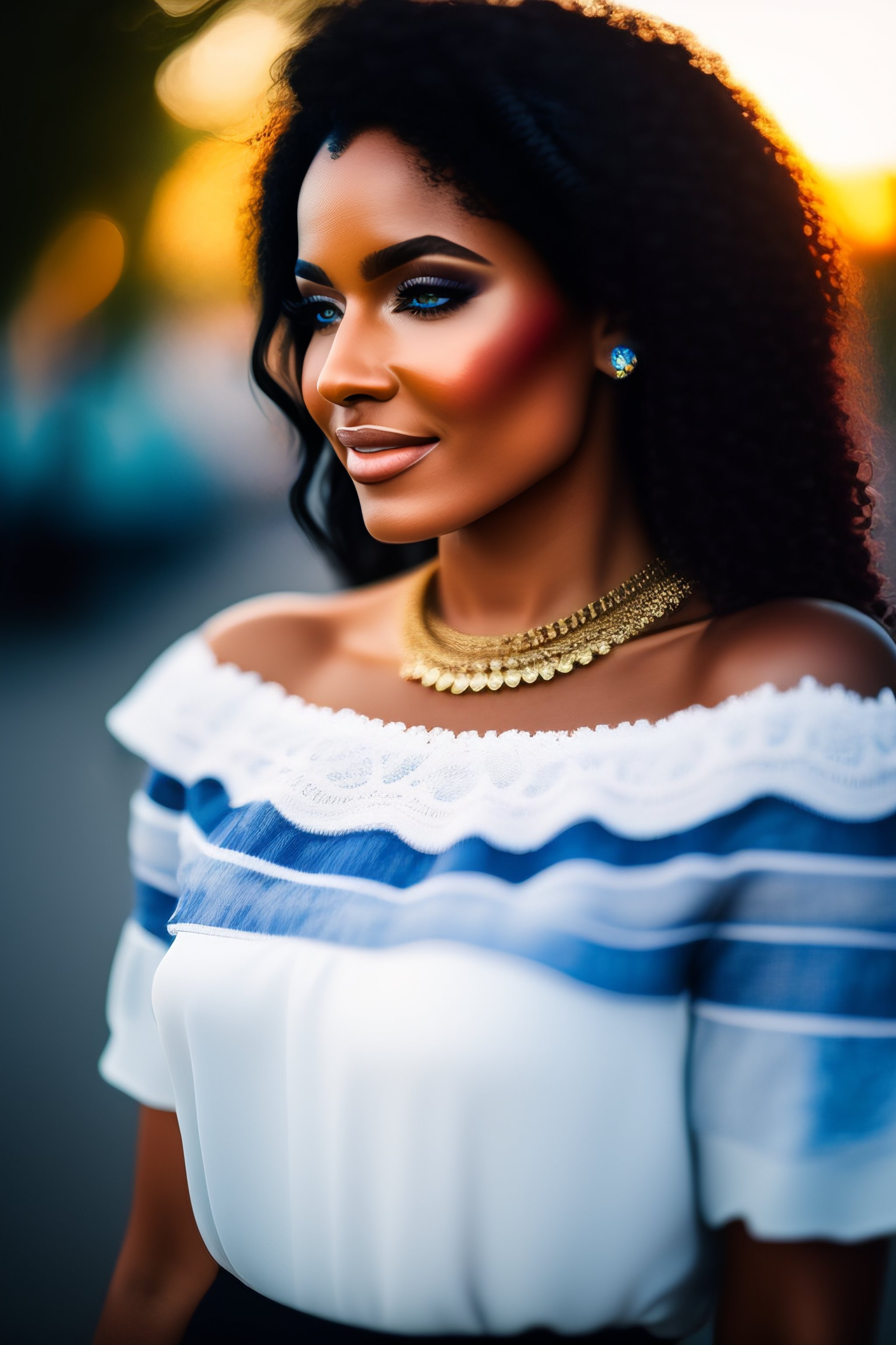 Lexica A White Off Shoulder Tops Girl With Blue Jeans