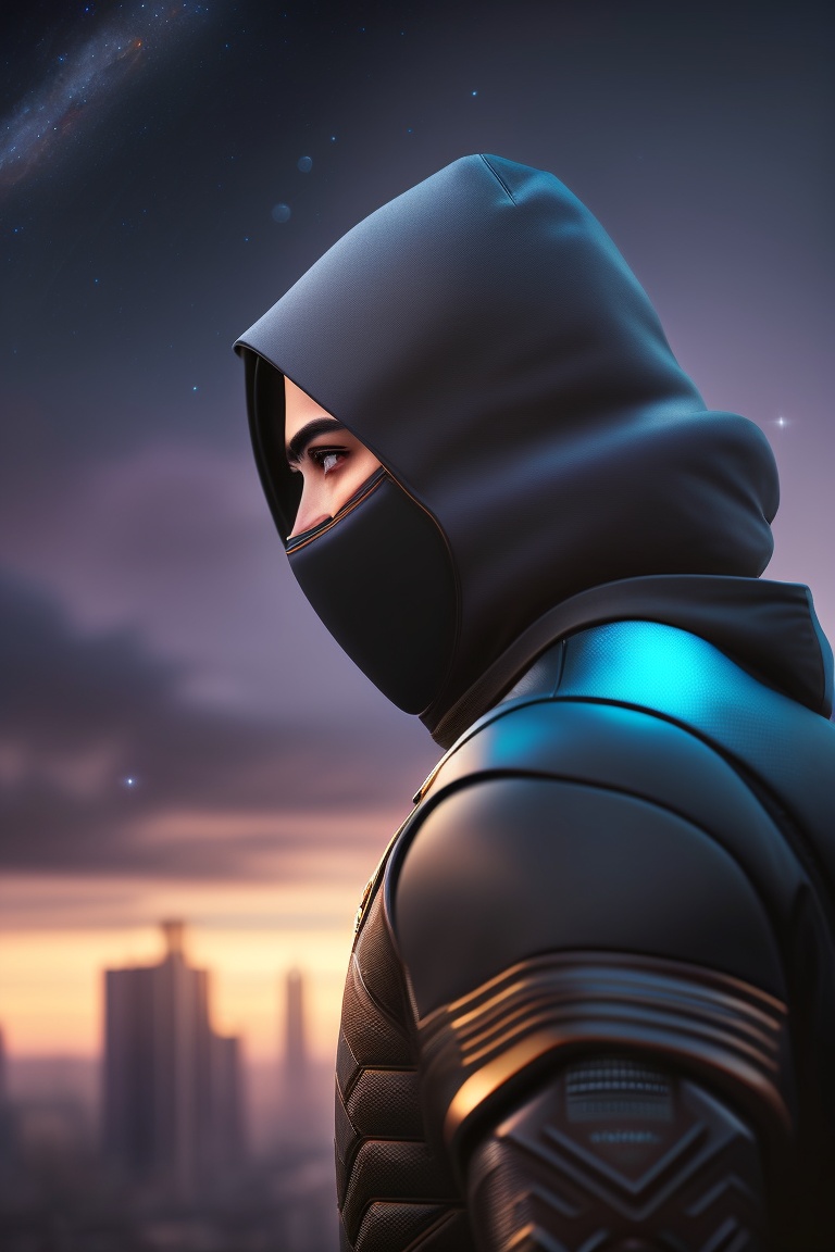 Lexica - Ninja with eyebrow and black suit, the background is a ...