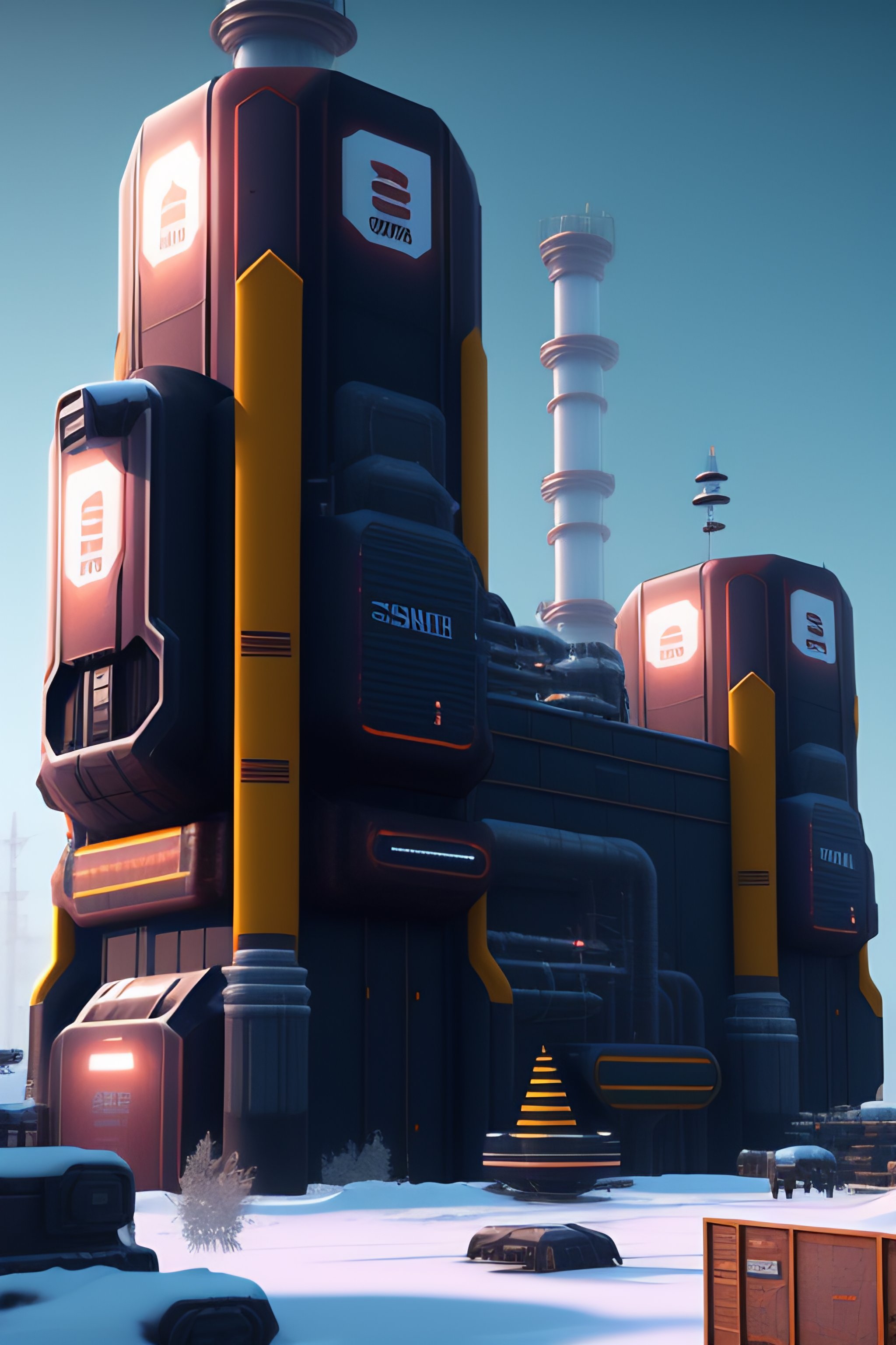 Lexica - Modular sculpt of a single scifi factory, rusty and dirty ...