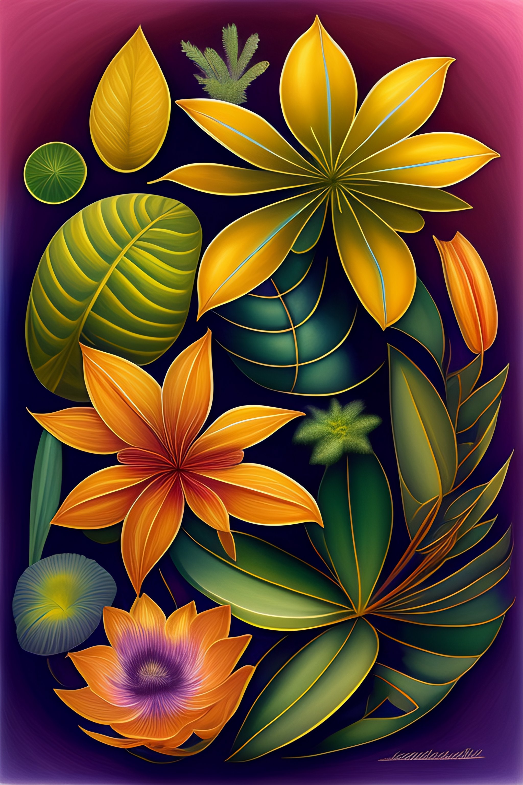 Lexica - Drawing of exotic extraterrestrial plants