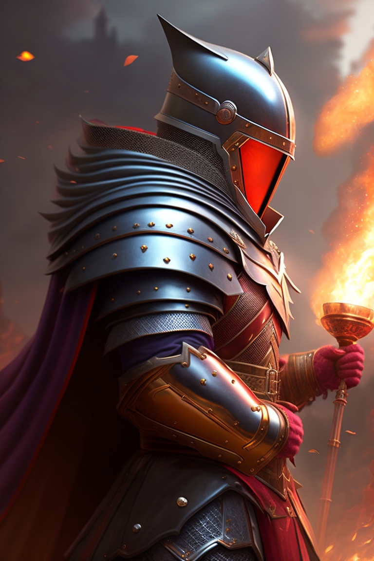 Lexica - Epic knight, with nice armor, yet inside he is sad, surrounded ...