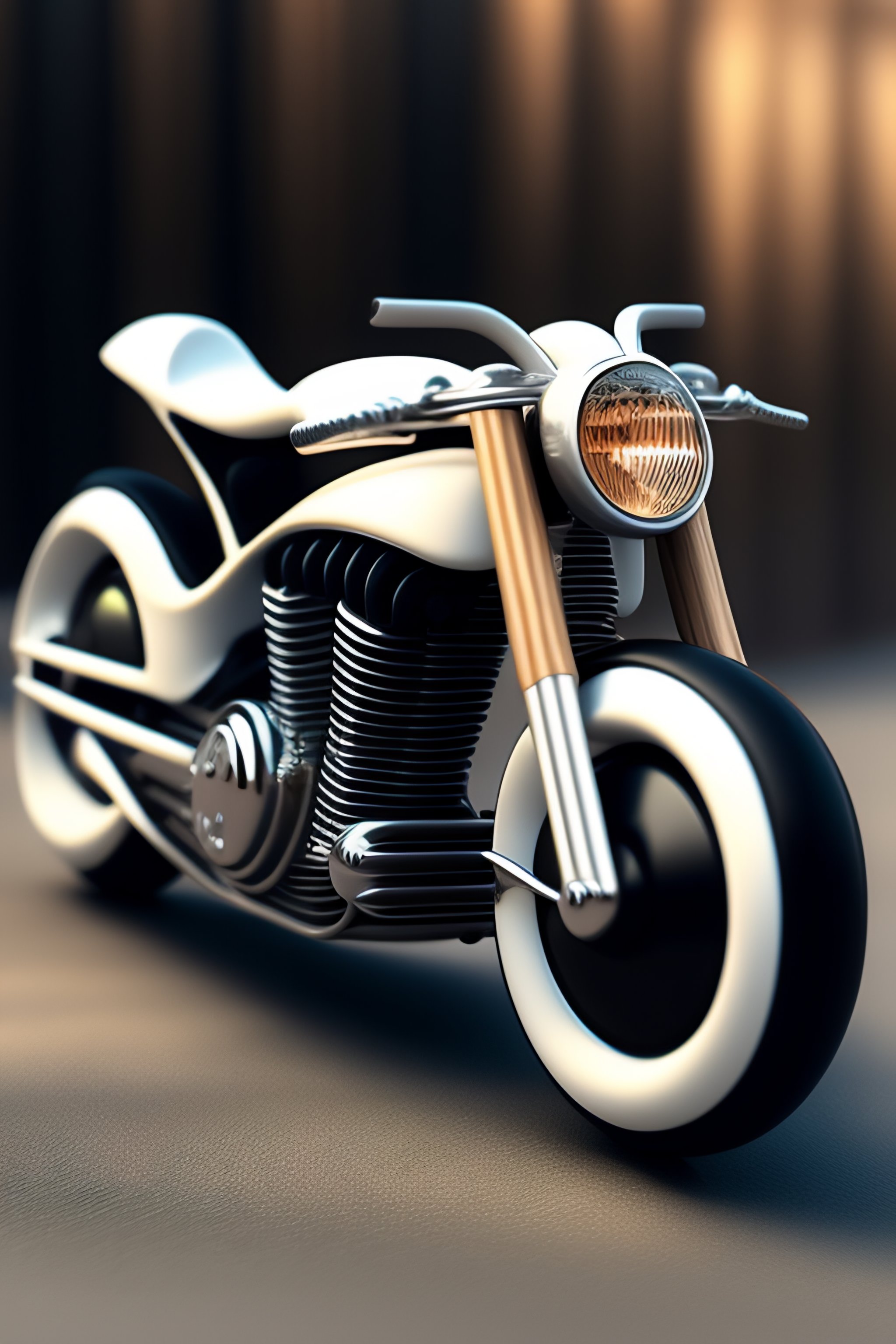 Lexica - Lucid pearl white motorbike, roots, wooden parts, carbonfiber ...