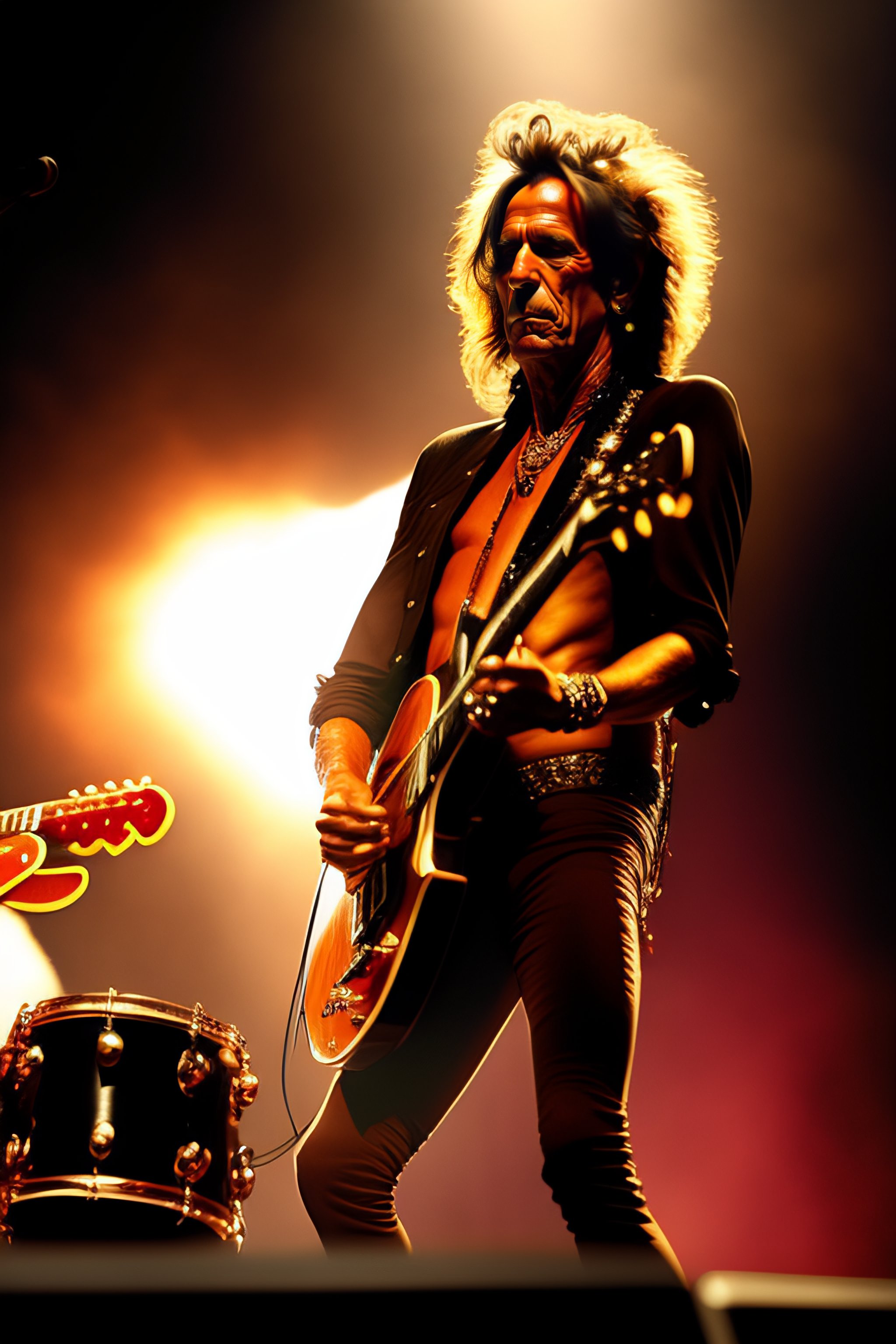 Lexica - Keith richards playing a telecaster accompanied by a cave man ...
