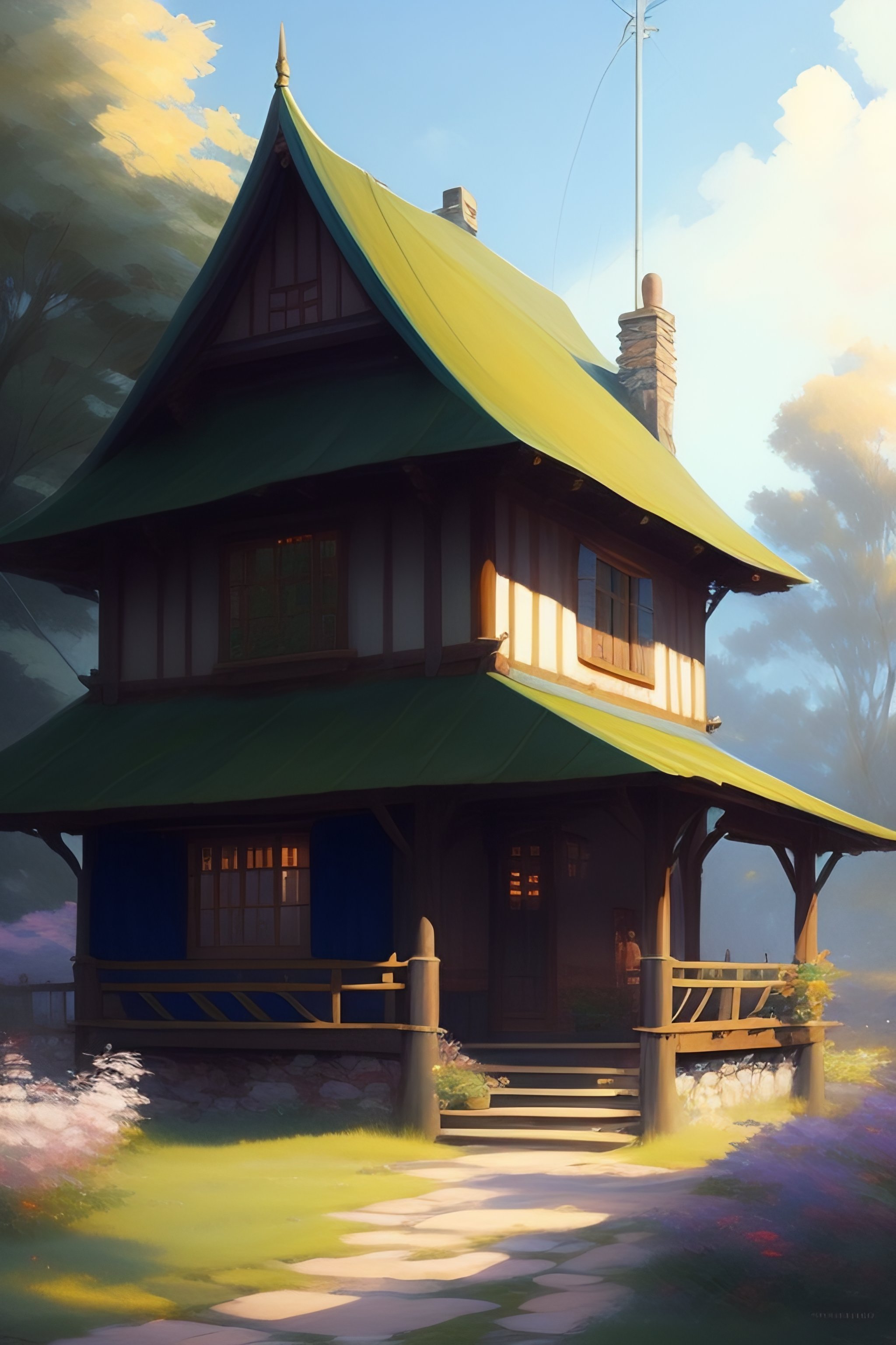 Lexica - Old village house, anime, strong impressionistic painting style,  strong expressiveness and emotion, cinematic lighting, visual clarity,  kren...