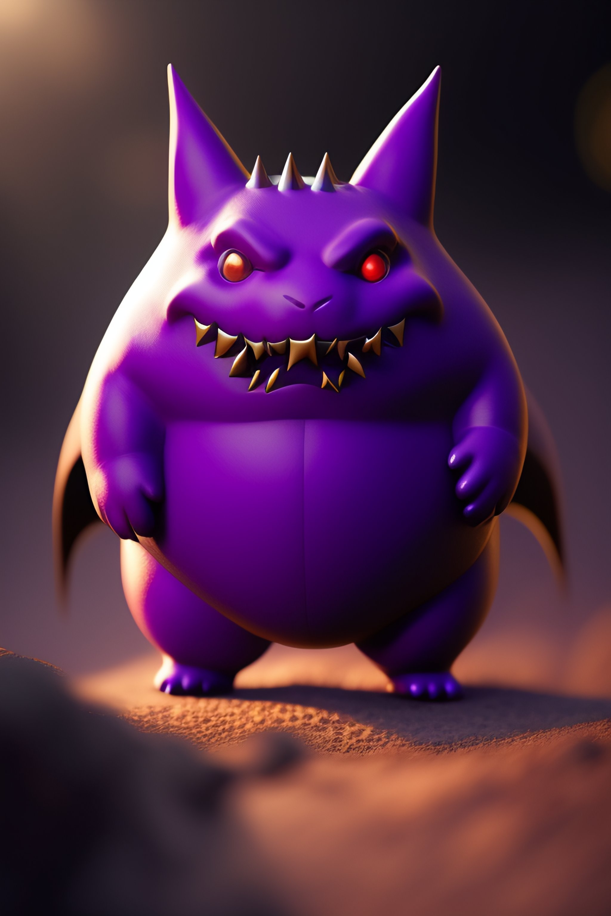 Arkæologi forurening tøjlerne Lexica - Gengar is a dark purple, bipedal Pokémon with a roundish body. It  has red eyes, a wide mouth that is usually curled into a sinister grin,  an...