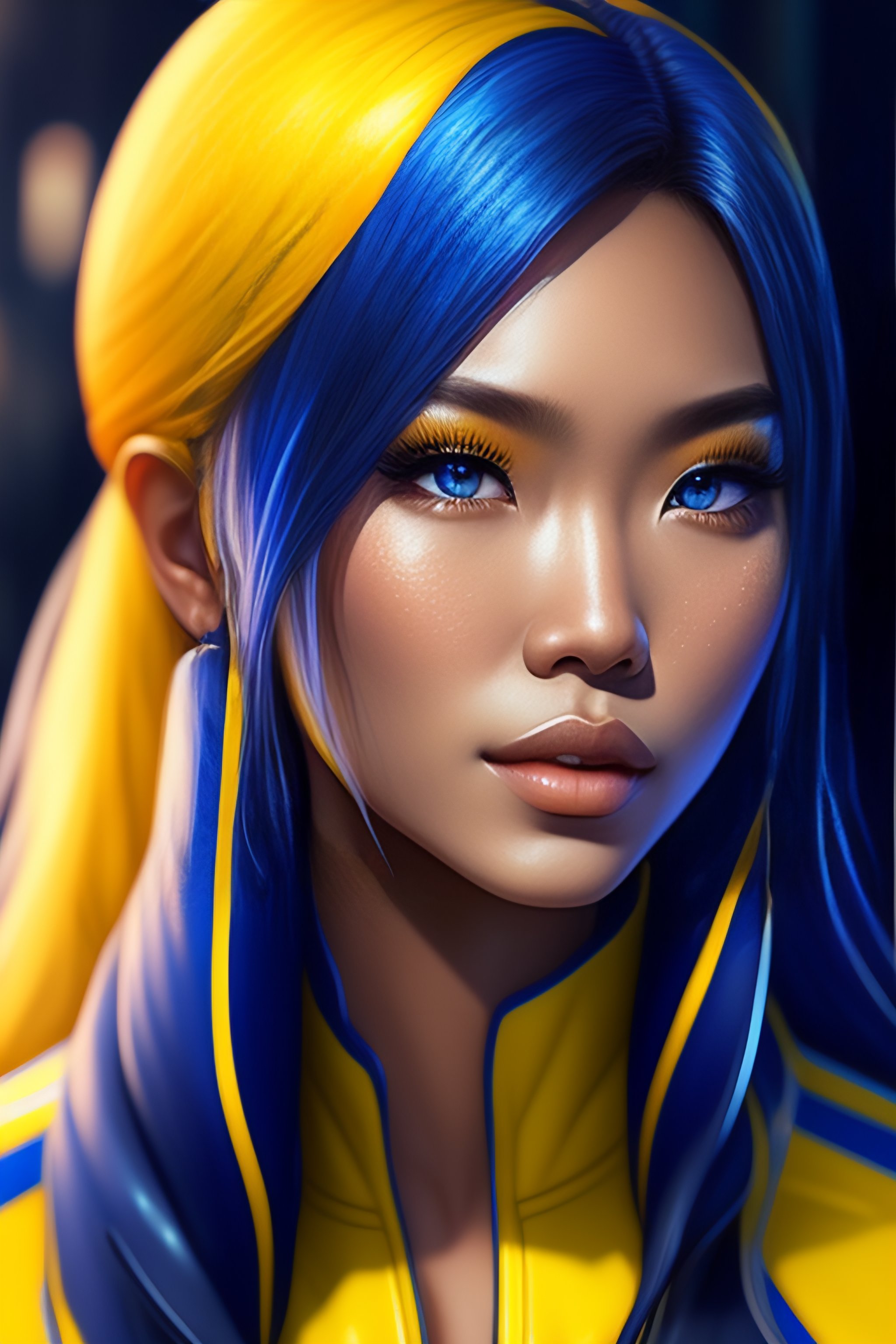 Lexica - A portrait of anime blonde filipine blue and yellow man ...