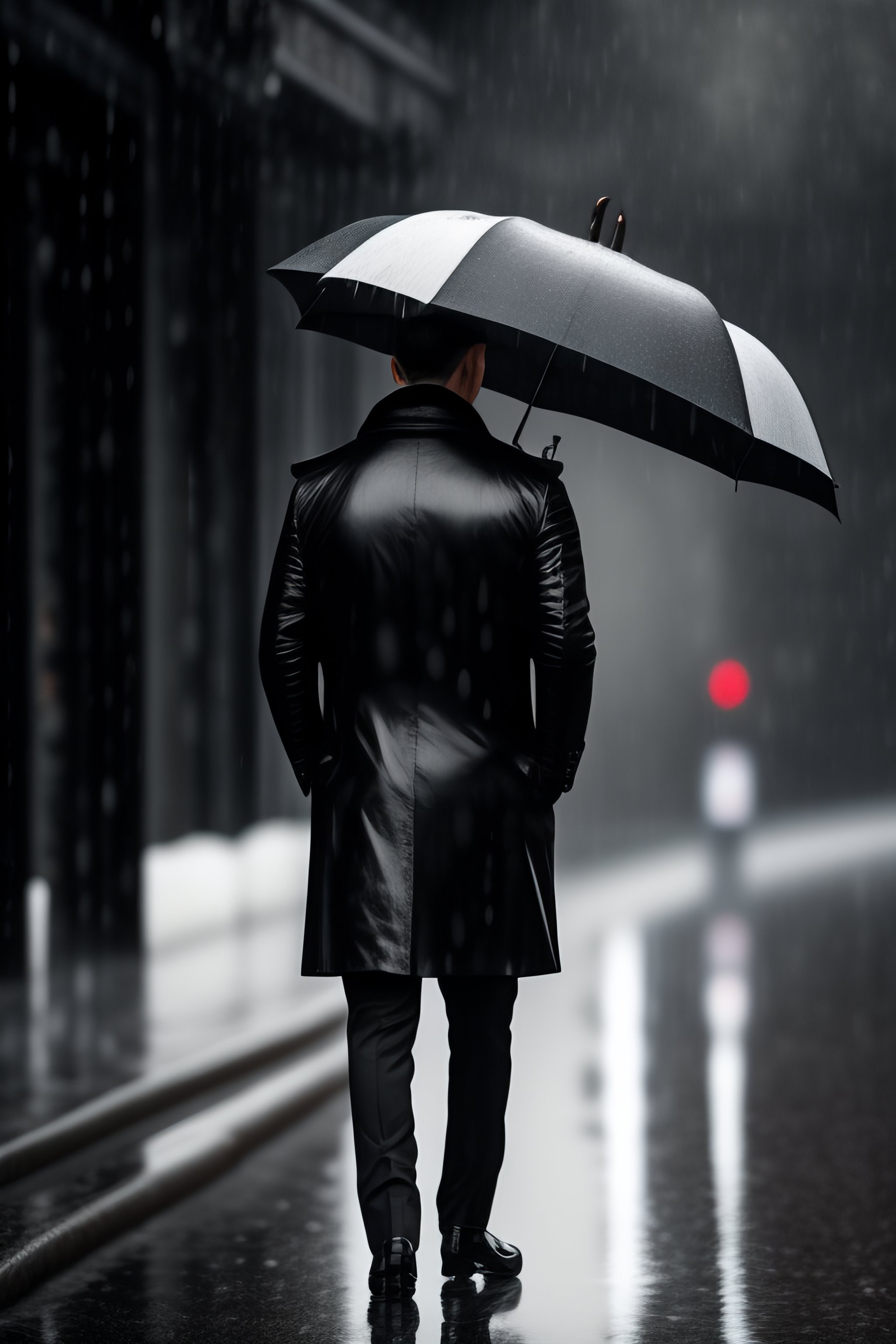 Black and deals white rain umbrella