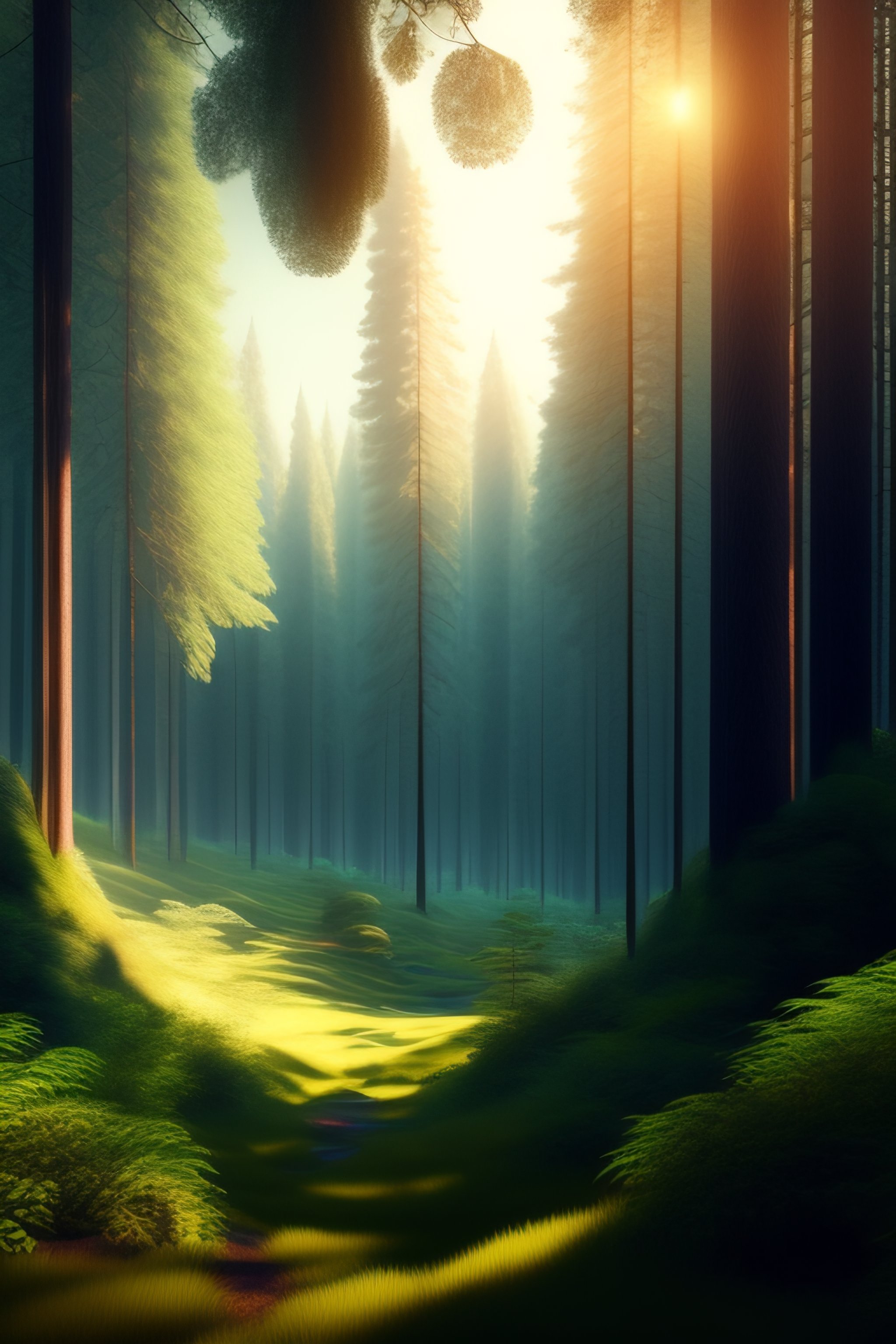 Lexica - Forest, greenery, trees, realistic, 8k, nature, spacious