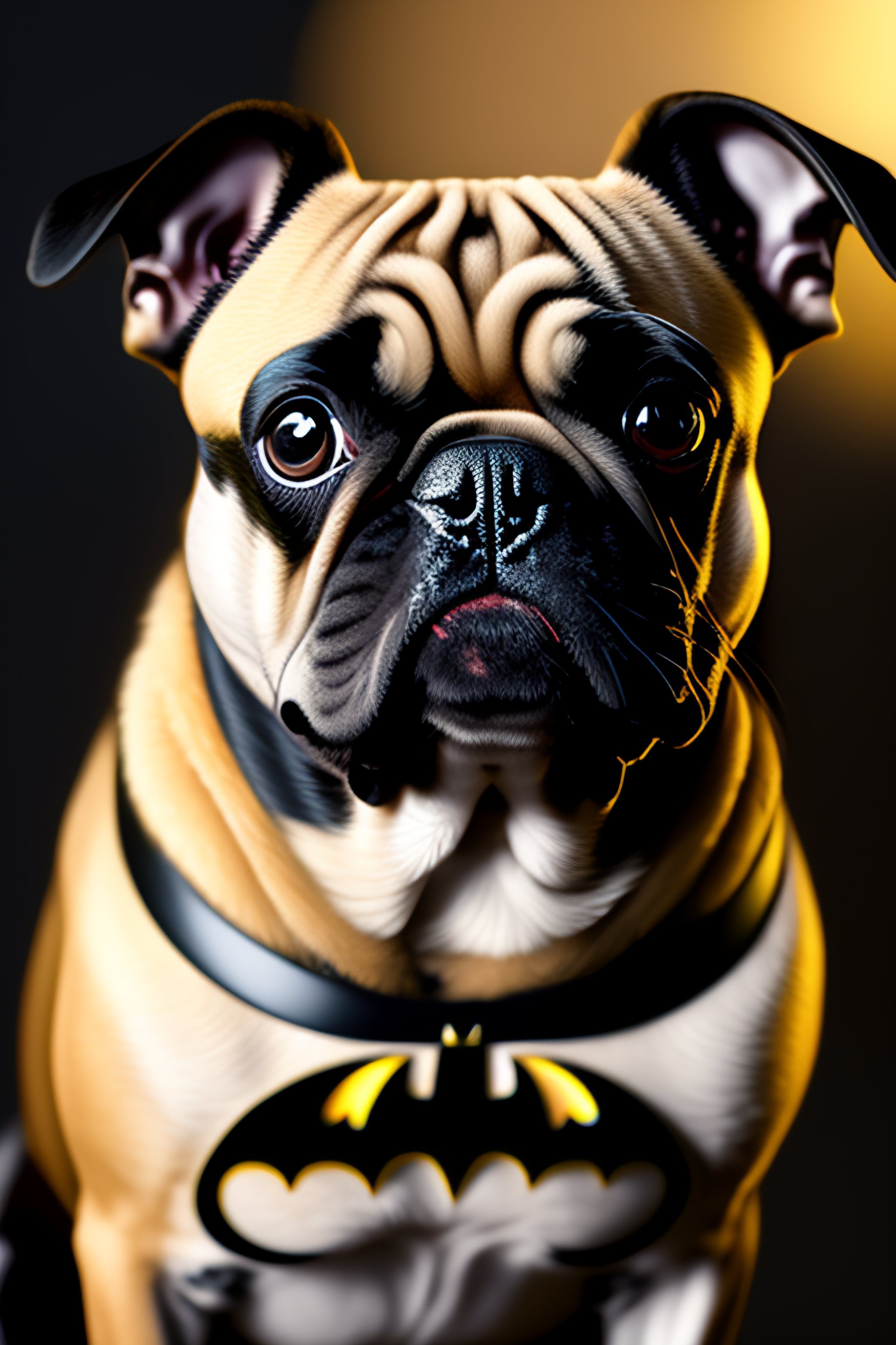 Lexica - Batman pug closeup