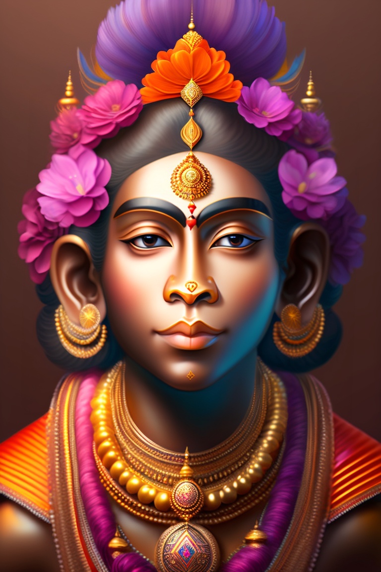Lexica - Hindu monkey god, beautiful humanistic face
