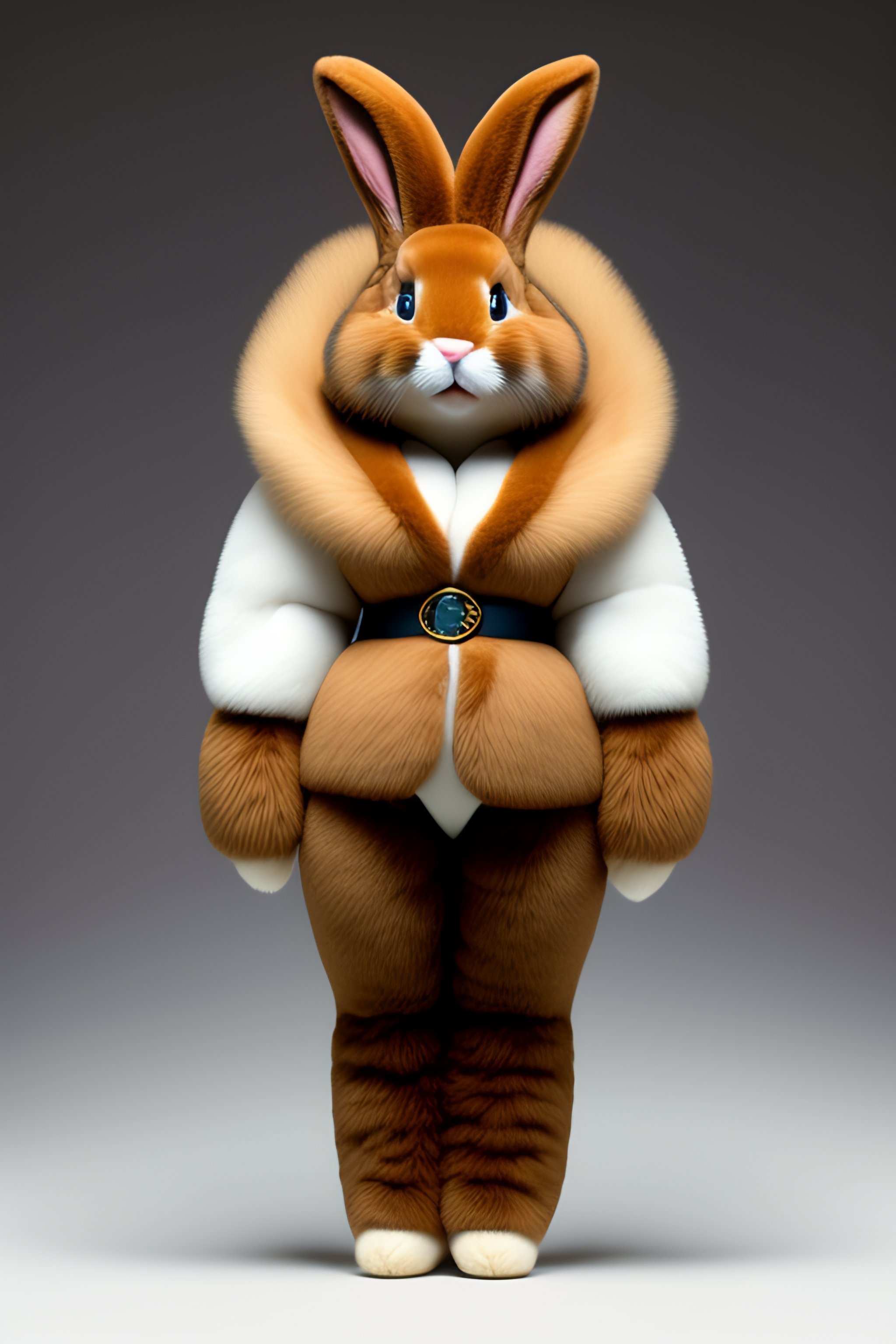 Lexica - Female proportion anthro bunny, big foot costume, fur